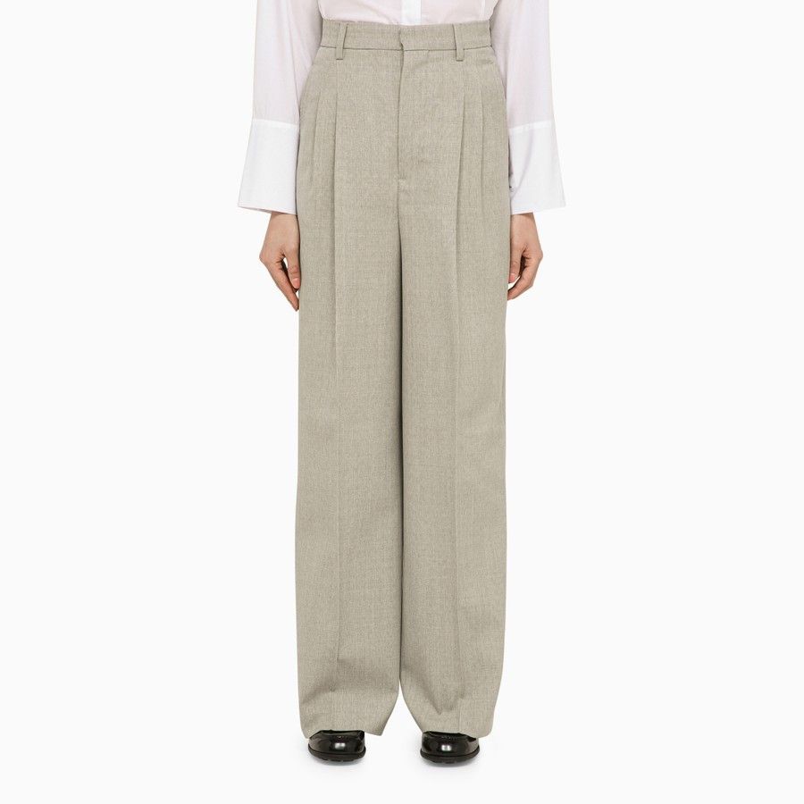 AMI o1d2blof0724 Wool Pants in Light Grey Size 25" / US 0 / IT 36 - 1 Thumbnail