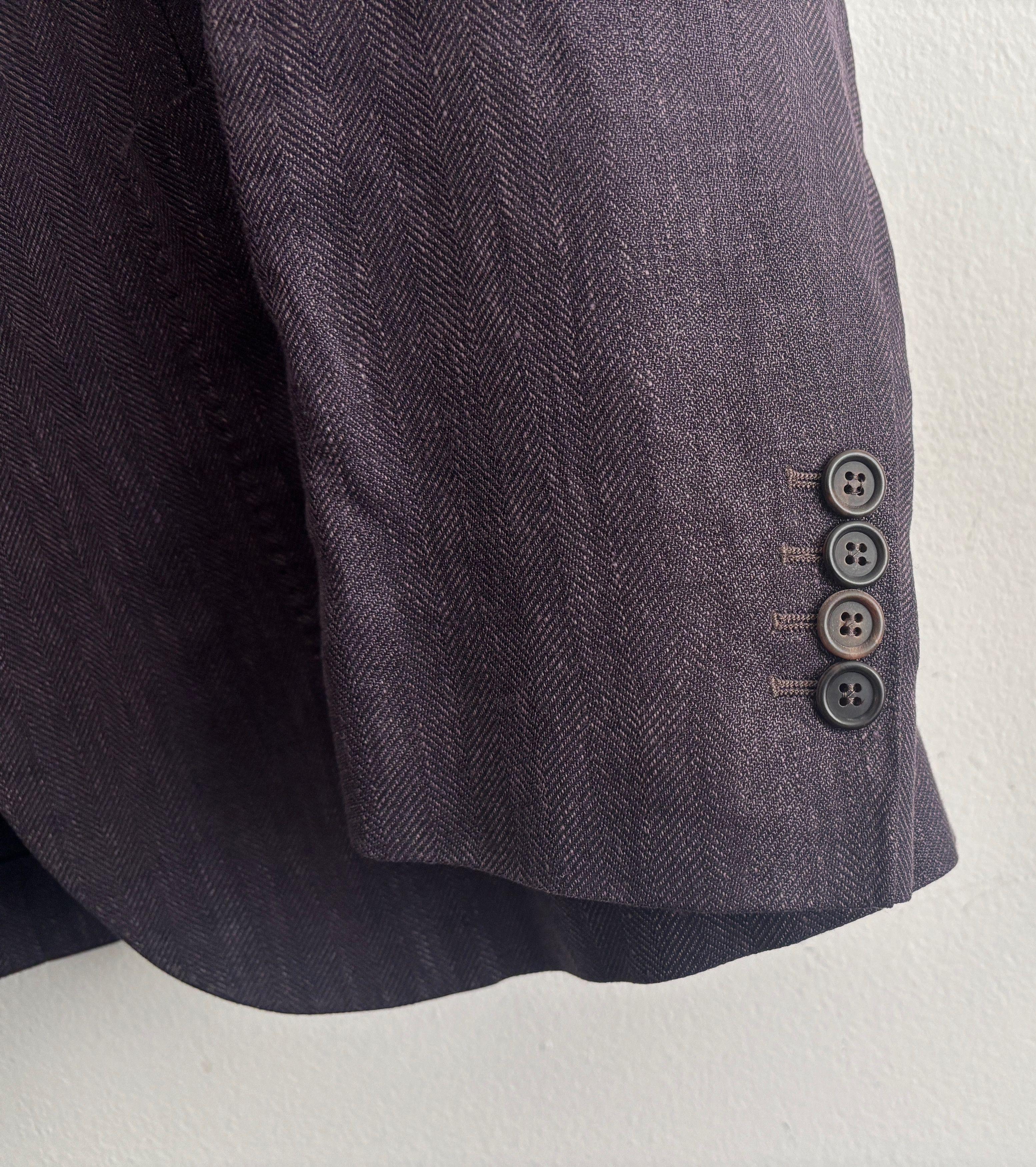 Brunello Cucinelli Unstructured Dark Plum/ Wine Wool Silk Linen Sport Coat 48 Size 48R - 16 Thumbnail