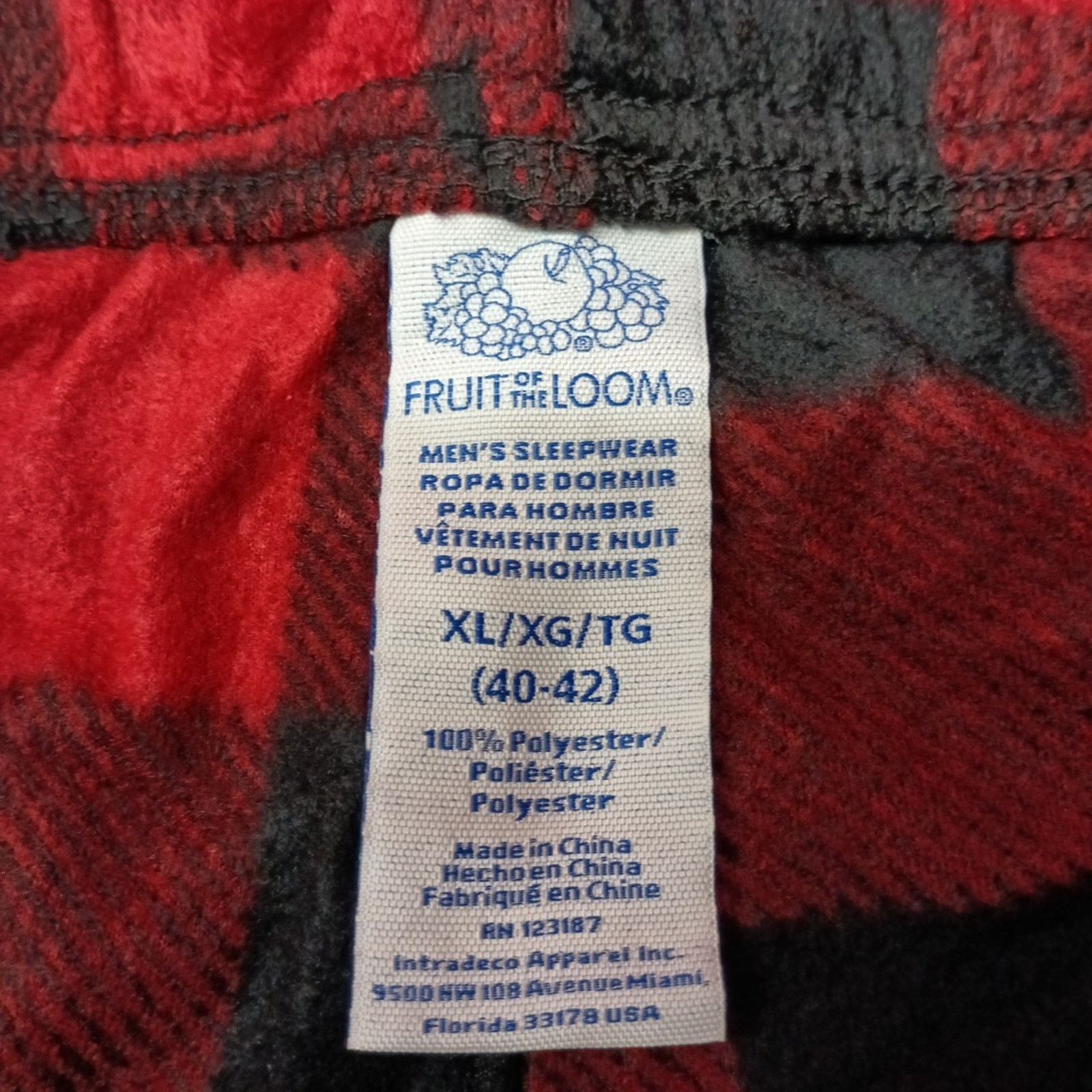 Fruit Of The Loom Fruit Of The Loom Mens Fleece Lounge Pants Red Size XL 40-42 Size US 40 / EU 56 - 6 Thumbnail