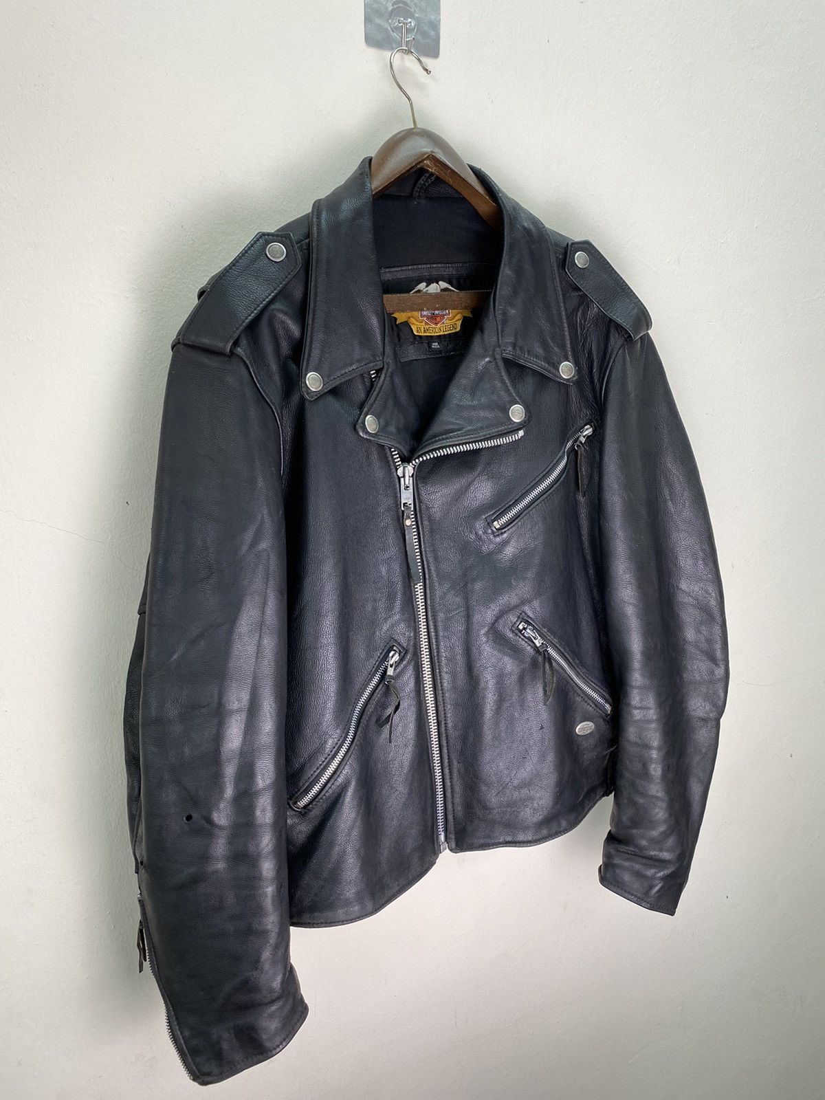 Harley Davidson Vtg Harley Davidson Perfecto Style Limited Leather Jacket Size US L / EU 52-54 / 3 - 4 Thumbnail