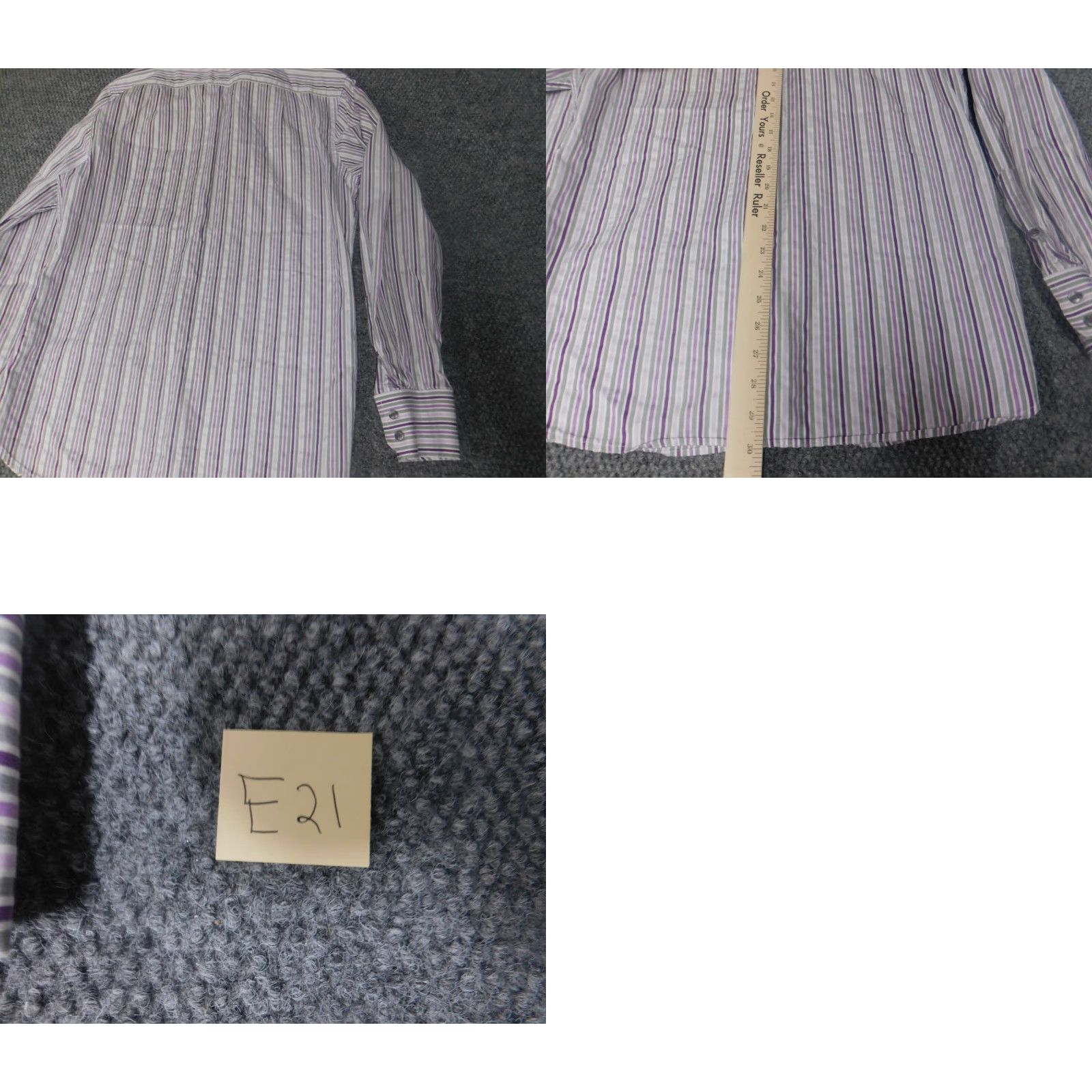 Ted Baker Ted Baker Mens Shirt Dress Shirt 15.5 Purple Striped Button-Down Slimming Regular Collar-Down Mens Regular Size 15.5in Size US L / EU 52-54 / 3 - 8 Thumbnail