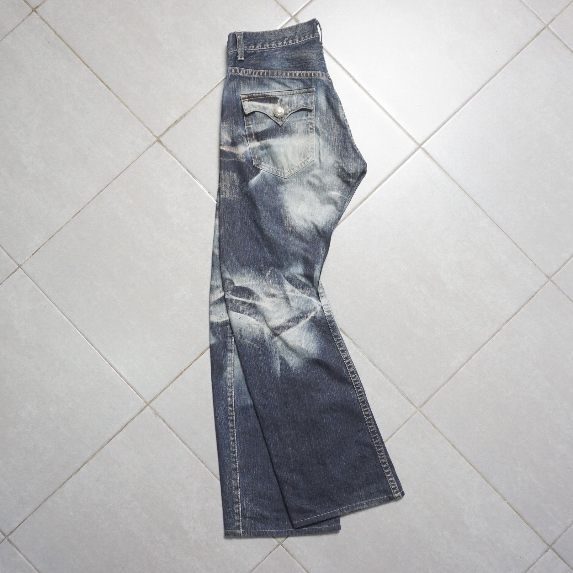 Japanese Brand Crazy distressed Rattle trap denim Size US 34 / EU 50 - 15 Thumbnail