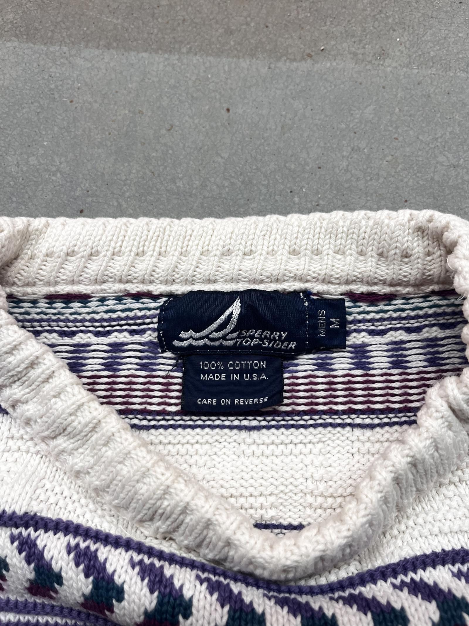 Sperry Vintage 90s Sperry Patterned Crewneck Sweater 100% Cotton M Size US M / EU 48-50 / 2 - 4 Thumbnail