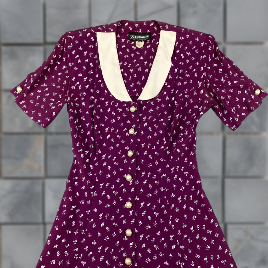 s l fashions vintage dress Size 3X vintage SL fashions rose dress – Fat Sisters