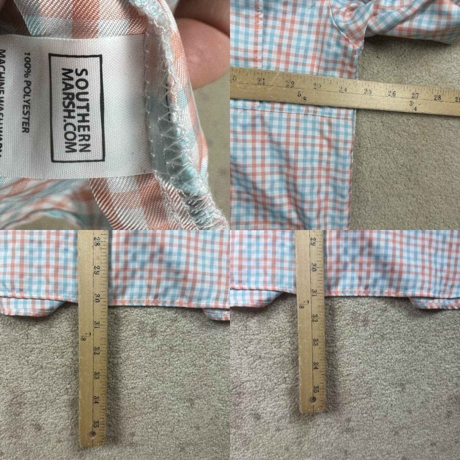 Vintage Southern Marsh Shirt Mens Large Blue Pink Check Field Tech Button Up NWOT Size US L / EU 52-54 / 3 - 8 Thumbnail
