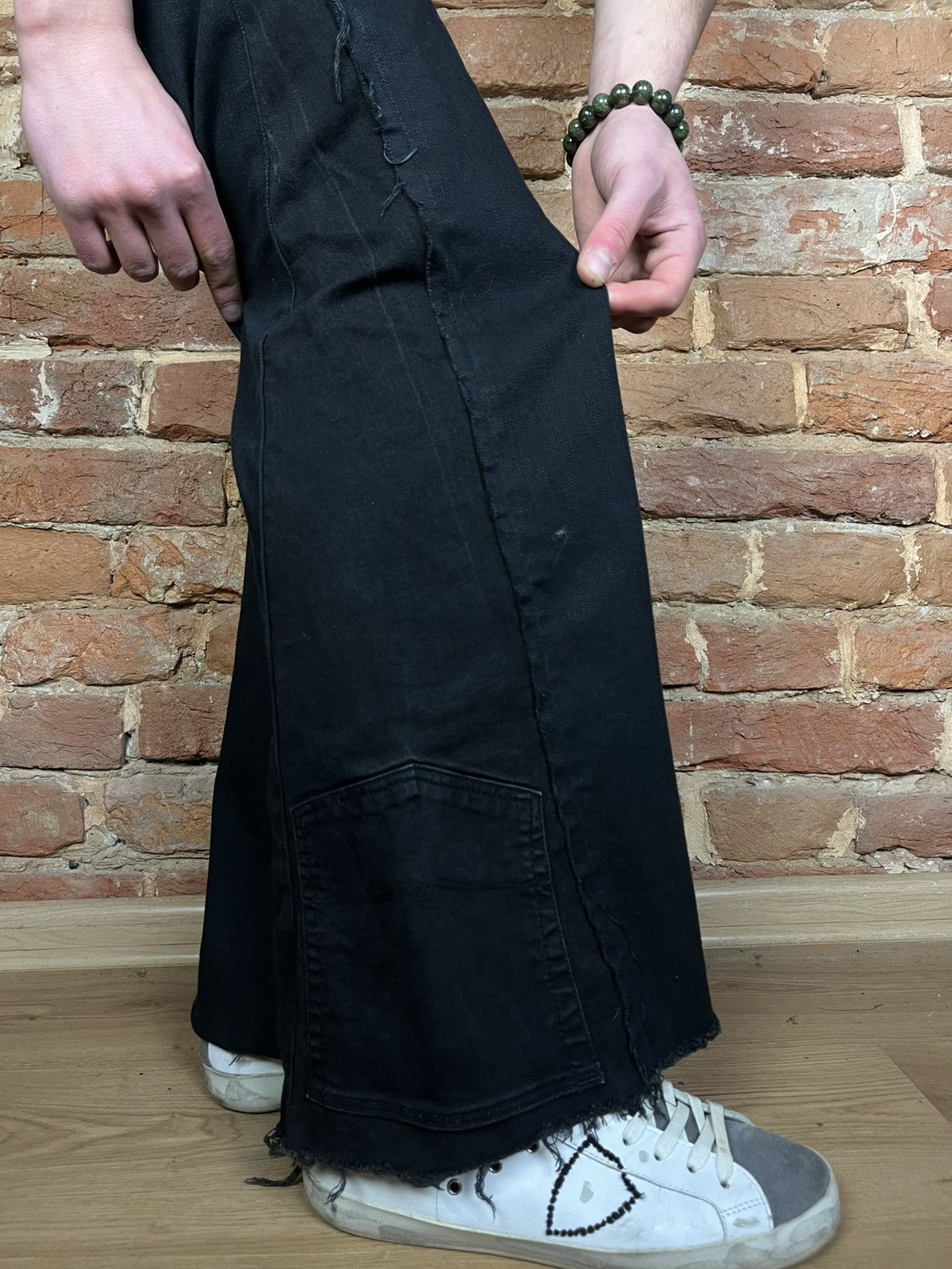Handmade Handmade custom denim jeans flared pants reworked grunge Size US 31 - 6 Thumbnail