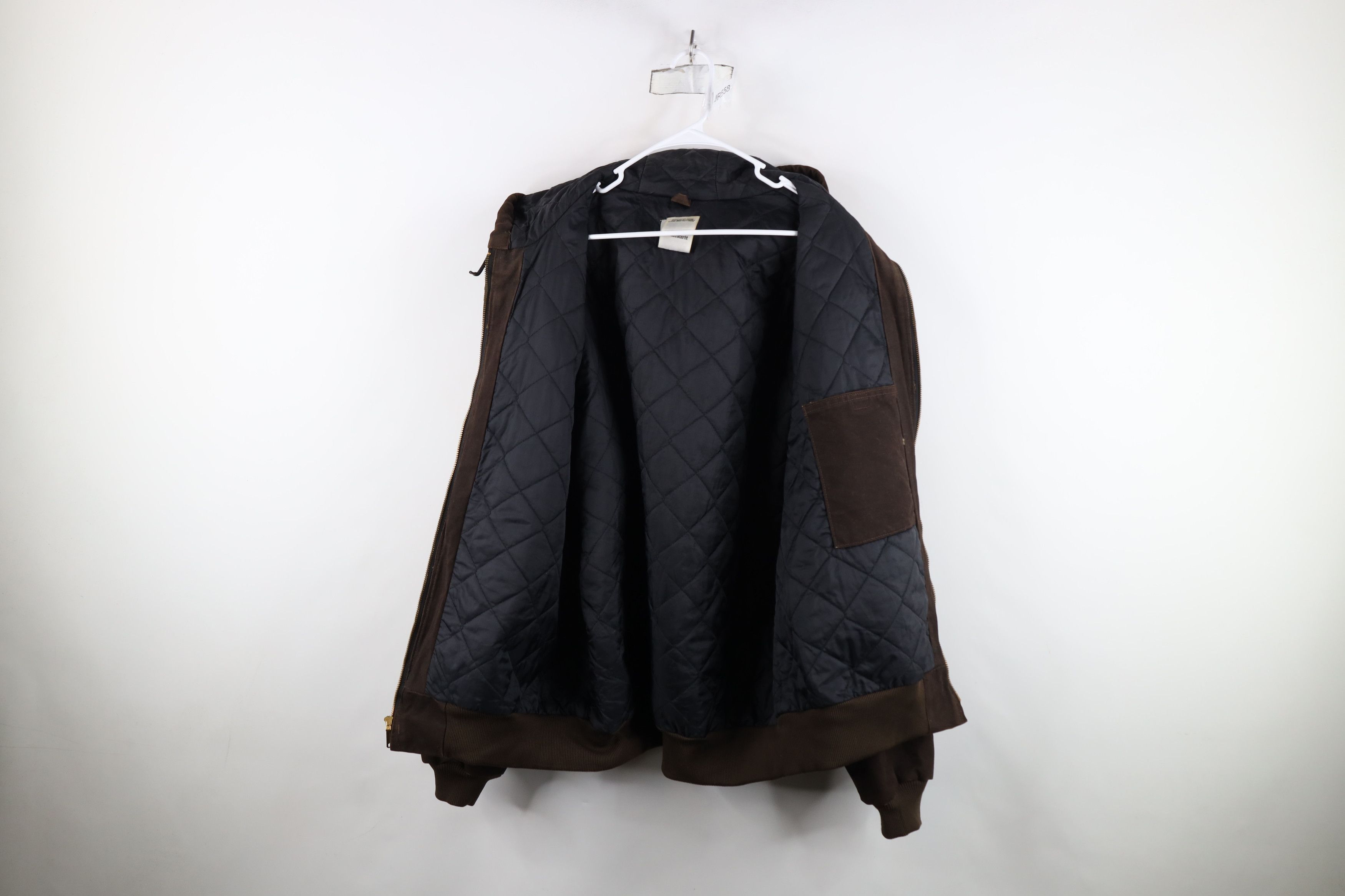 Carhartt Vintage Y2K Carhartt Quilted Canvas Hooded Jacket Dark Brown Size US XL / EU 56 / 4 - 11 Thumbnail