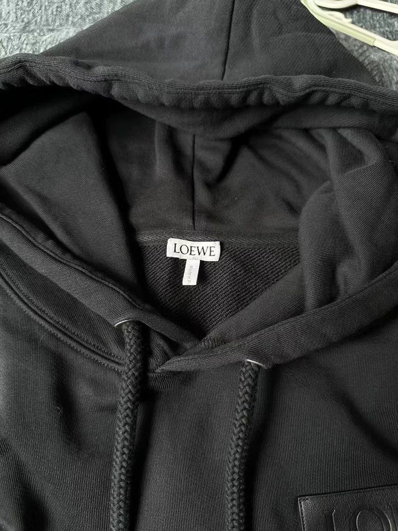 Loewe loewe Black leather patch hoodie 2506-Nextarrow Size US M / EU 48-50 / 2 - 3 Thumbnail
