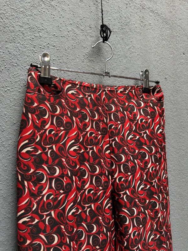 Miu Miu AW00 Abstract Floral Print Flared Pants Size 24" / US 00 / IT 34 - 3 Thumbnail