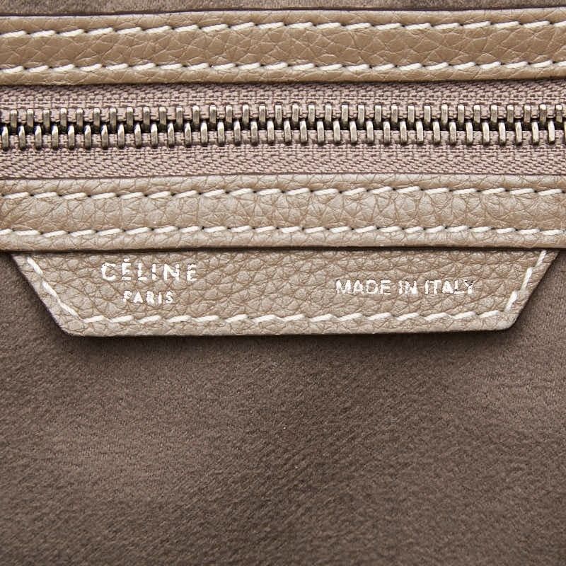 Celine Celine Leather Luggage Medium Handbag Gray Size ONE SIZE - 3 Thumbnail