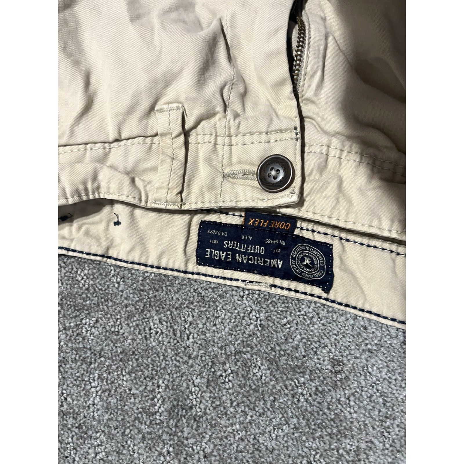 American Eagle Outfitters American Eagle Core Flex Pants Mens 30 Slim Fit Chino Beige Cotton Stretch Flat Front Zipper Straight Leg Size US 30 / EU 46 - 5 Thumbnail