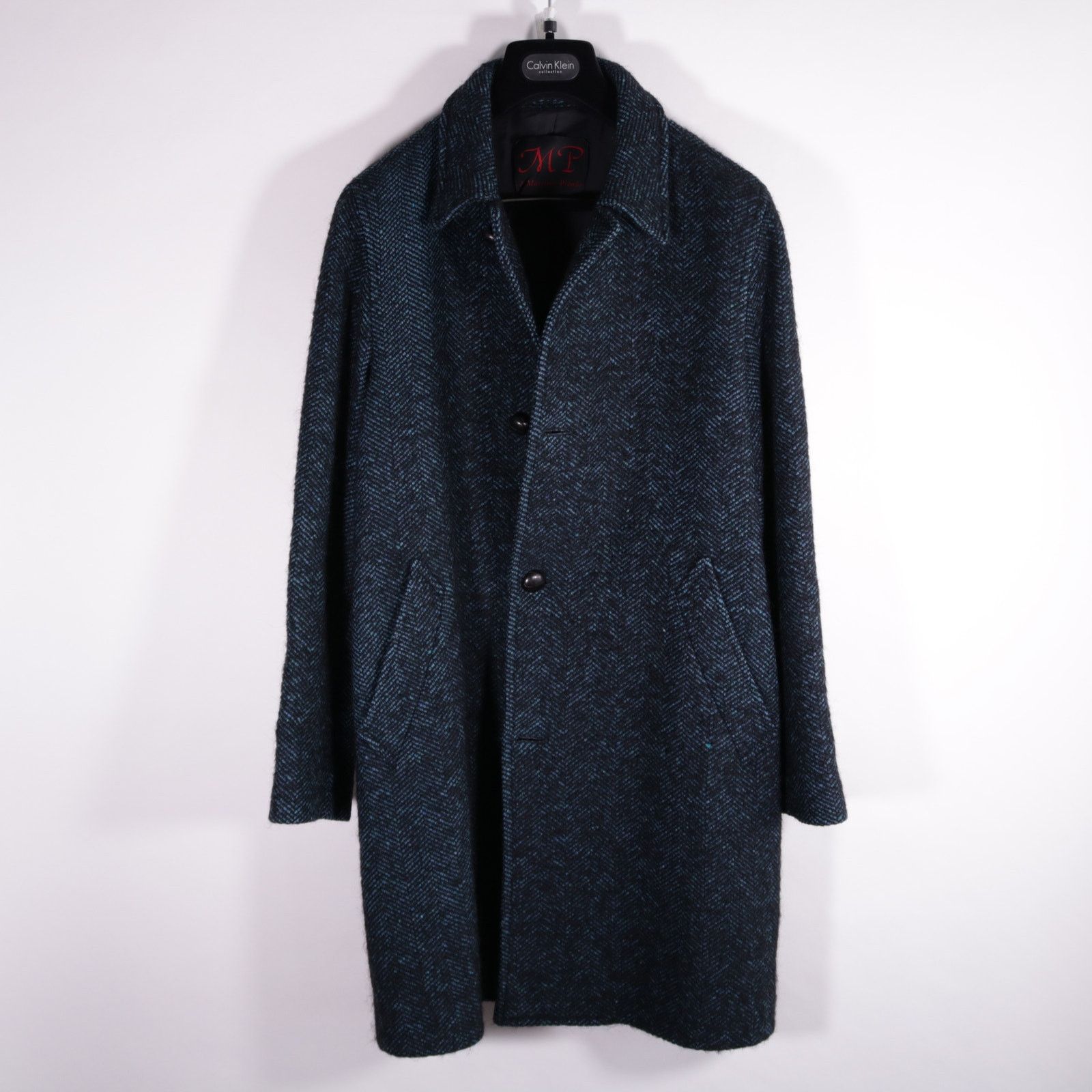 MP Massimo Piombo Herringbone Wool Coat Jacket 46 Small