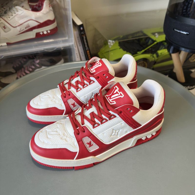 Louis Vuitton Louis Vuitton Red Trainer Fashion Sneakers for Men 0079 Size US 9 / EU 42 - 1 Thumbnail