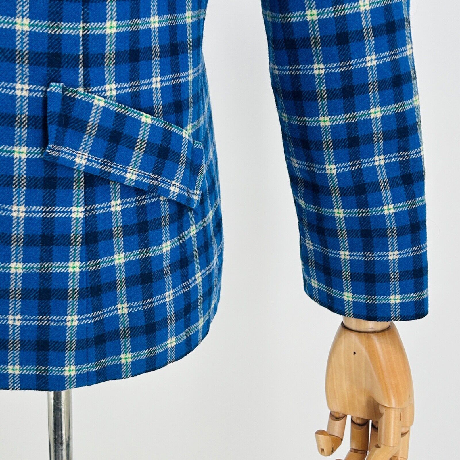 Pendleton 60s/70s Pendleton Blue Plaid 100% WOOL Preppy Jacket Size M Size M / US 6-8 / IT 42-44 - 4 Thumbnail