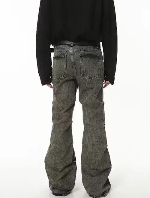 Jean Grunge Stack Washed Gray Denim Jeans Size US 32 / EU 48 - 2 Thumbnail