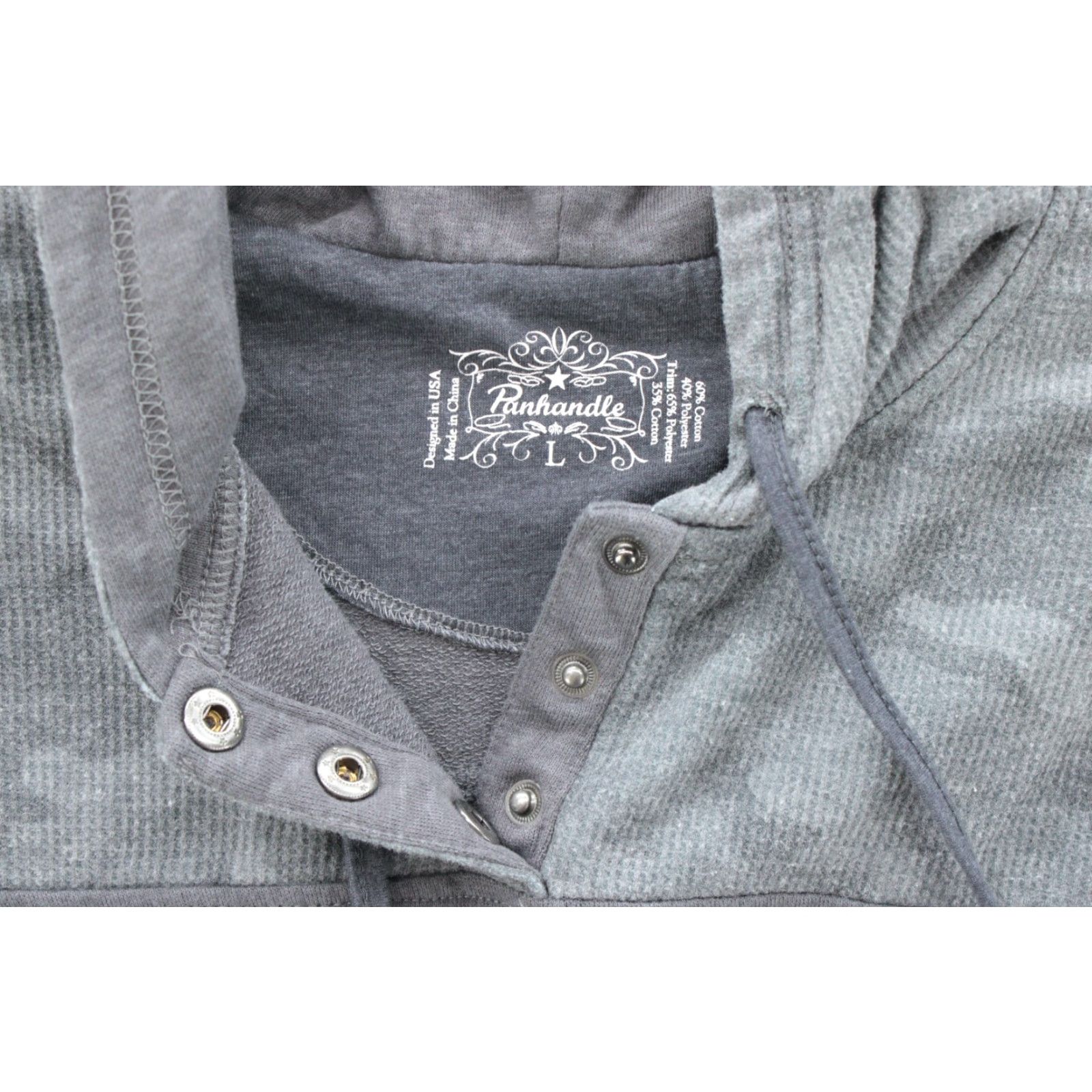 Vintage Panhandle Hoodie Womens Large Long Sleeve Grey Camo Pullover Cowgirl Size L / US 10 / IT 46 - 4 Thumbnail