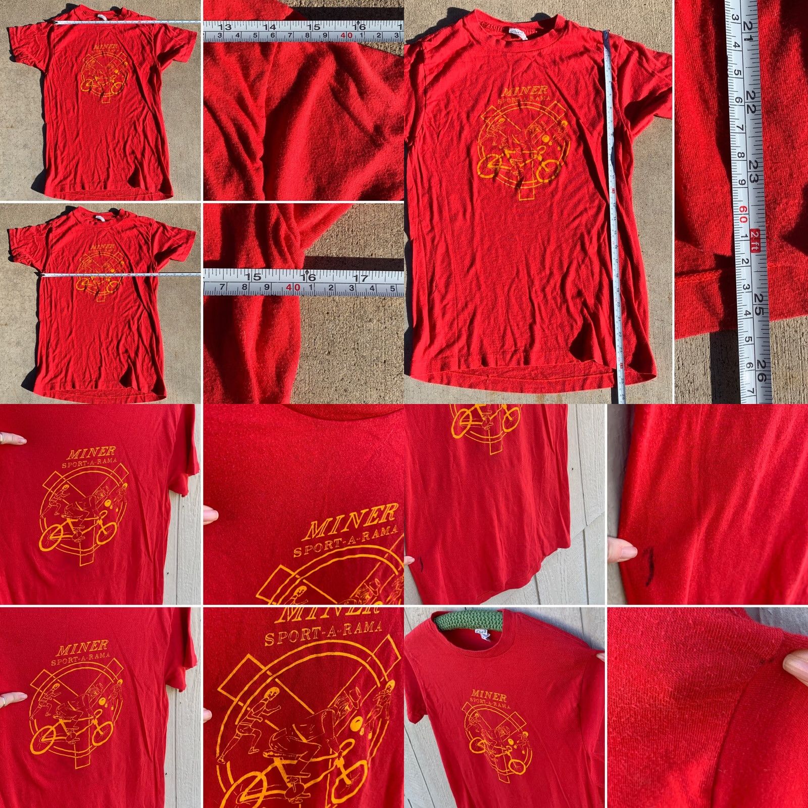 Vintage VINTAGE Ched MINER SPORT-A-RAMA T-Shirt Red 1970s 70s Single Stitch L Mens Graphic Tee USA Sportswear/Beach Size US L / EU 52-54 / 3 - 8 Thumbnail