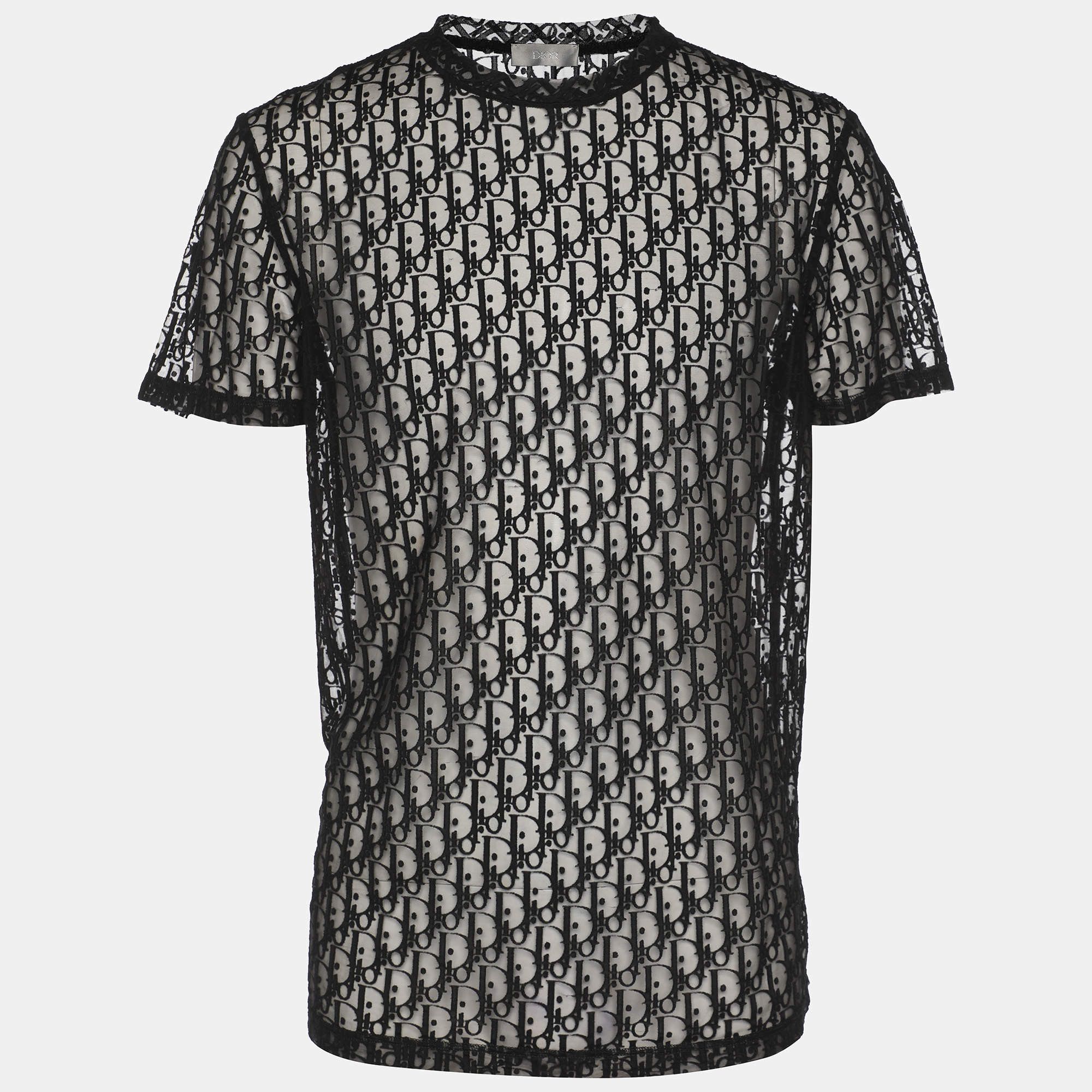 Dior Oblique Logo Sheer Transparent Mesh See Through Shirt XS Size US XS / EU 42 / 0 - 6 Thumbnail