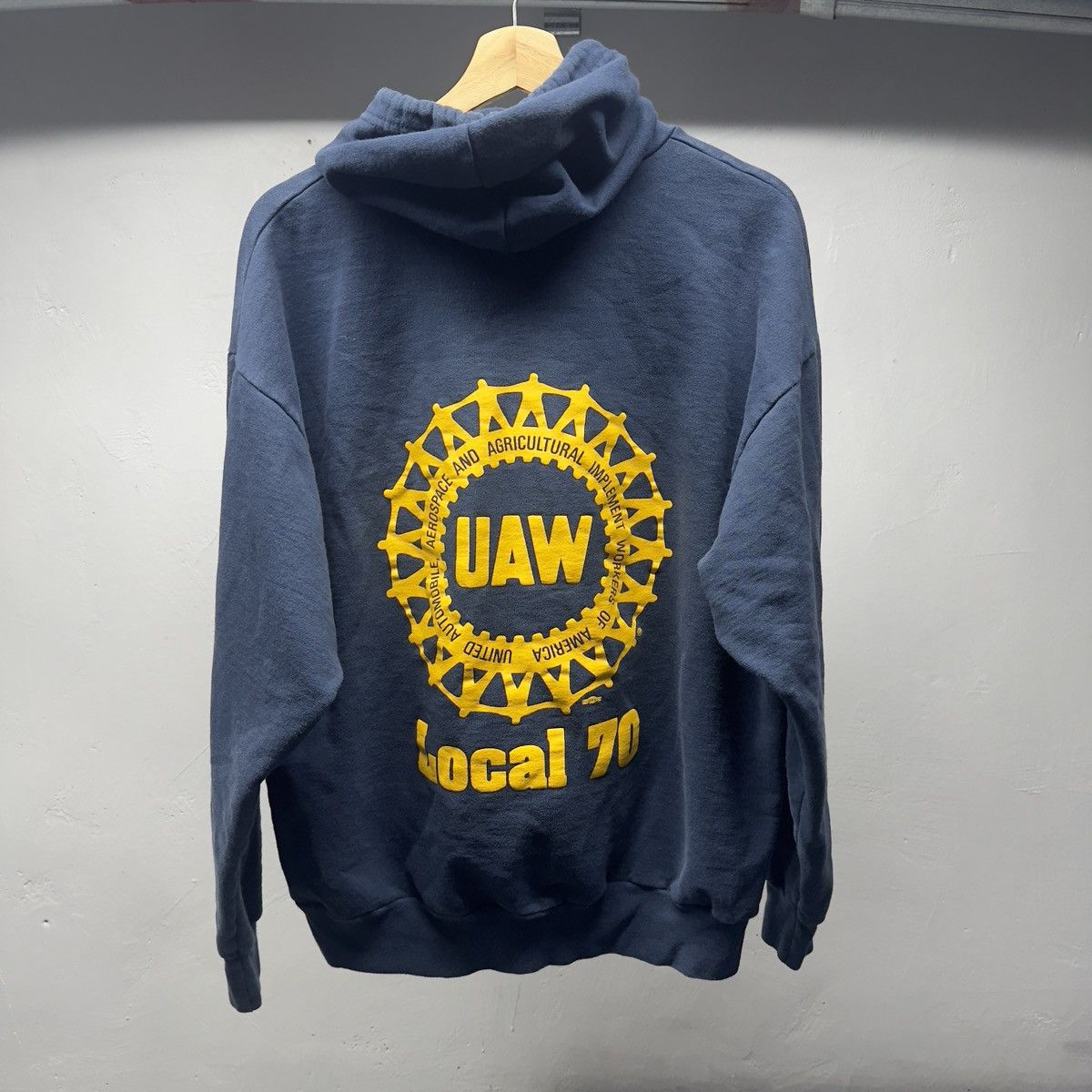 Vintage 90s Thrashed Faded Distressed Blue Hoodie ERD Grunge Chrome Size US L / EU 52-54 / 3 - 2 Thumbnail