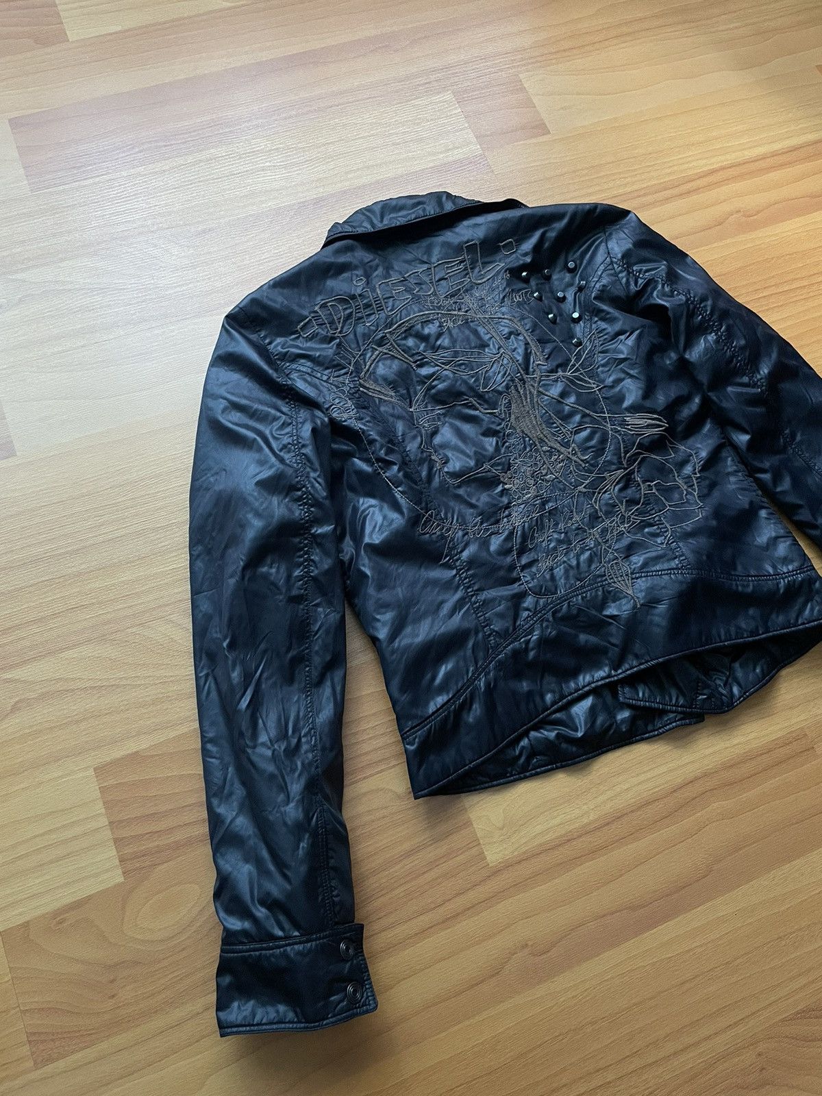 Diesel Vintage Diesel Logo Avant Garde Biker Jacket Backprint Size XS / US 0-2 / IT 36-38 - 17 Thumbnail