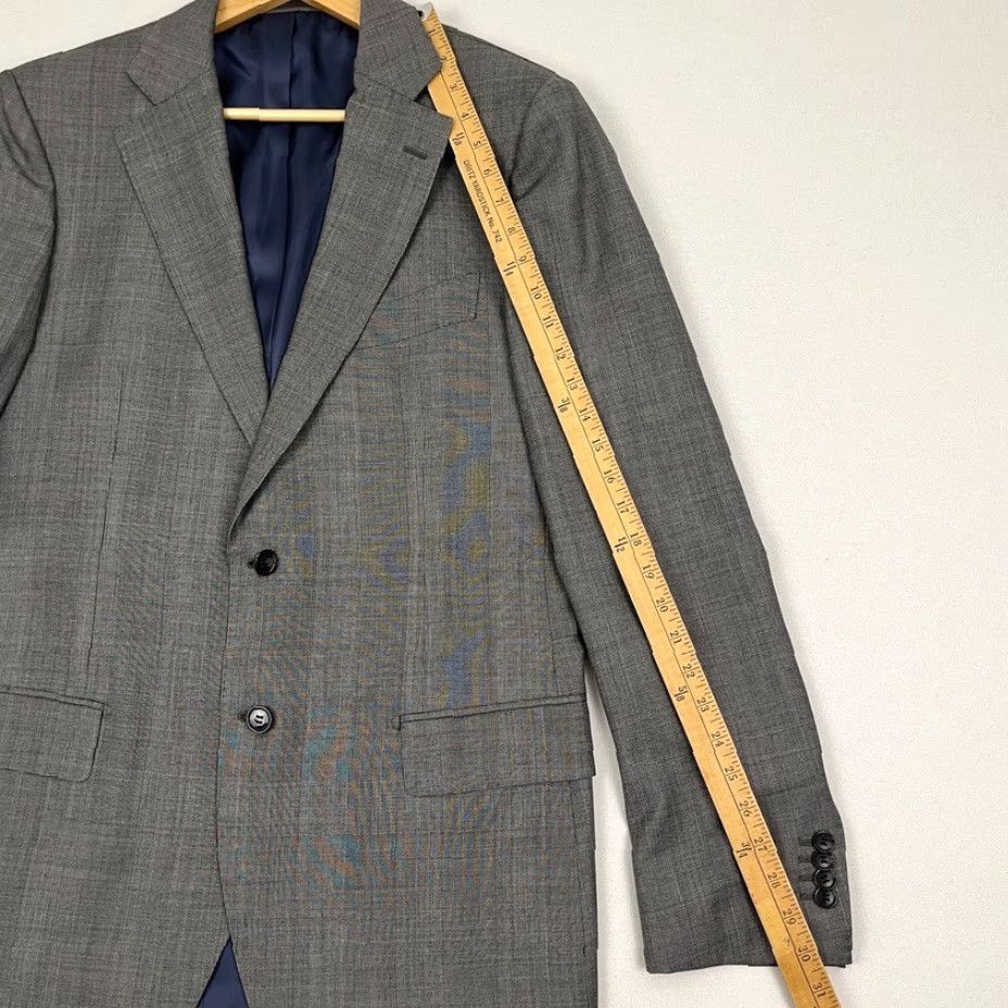 Suitsupply Suitsupply Blazer Mens 44L Gray Super 110s Wool Vitale Barberis Canonico Lazio Suit Jacket Cotton? Size 44R - 6 Thumbnail