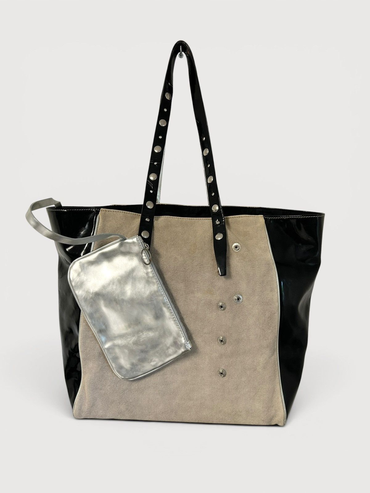 Maison Margiela SS2017 Detachable Handle Canvas Patent Leather Tote Bag Size ONE SIZE - 2 Thumbnail