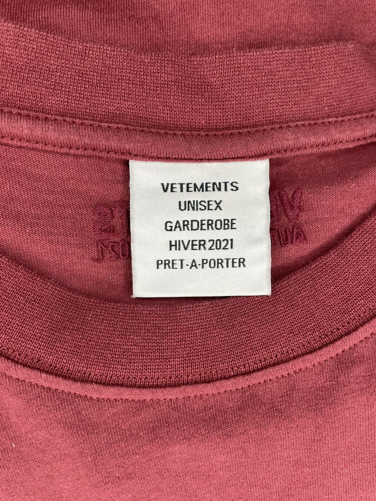 Vetements Vetements Script Logo Bordeaux T-Shirt Size US L / EU 52-54 / 3 - 10 Thumbnail