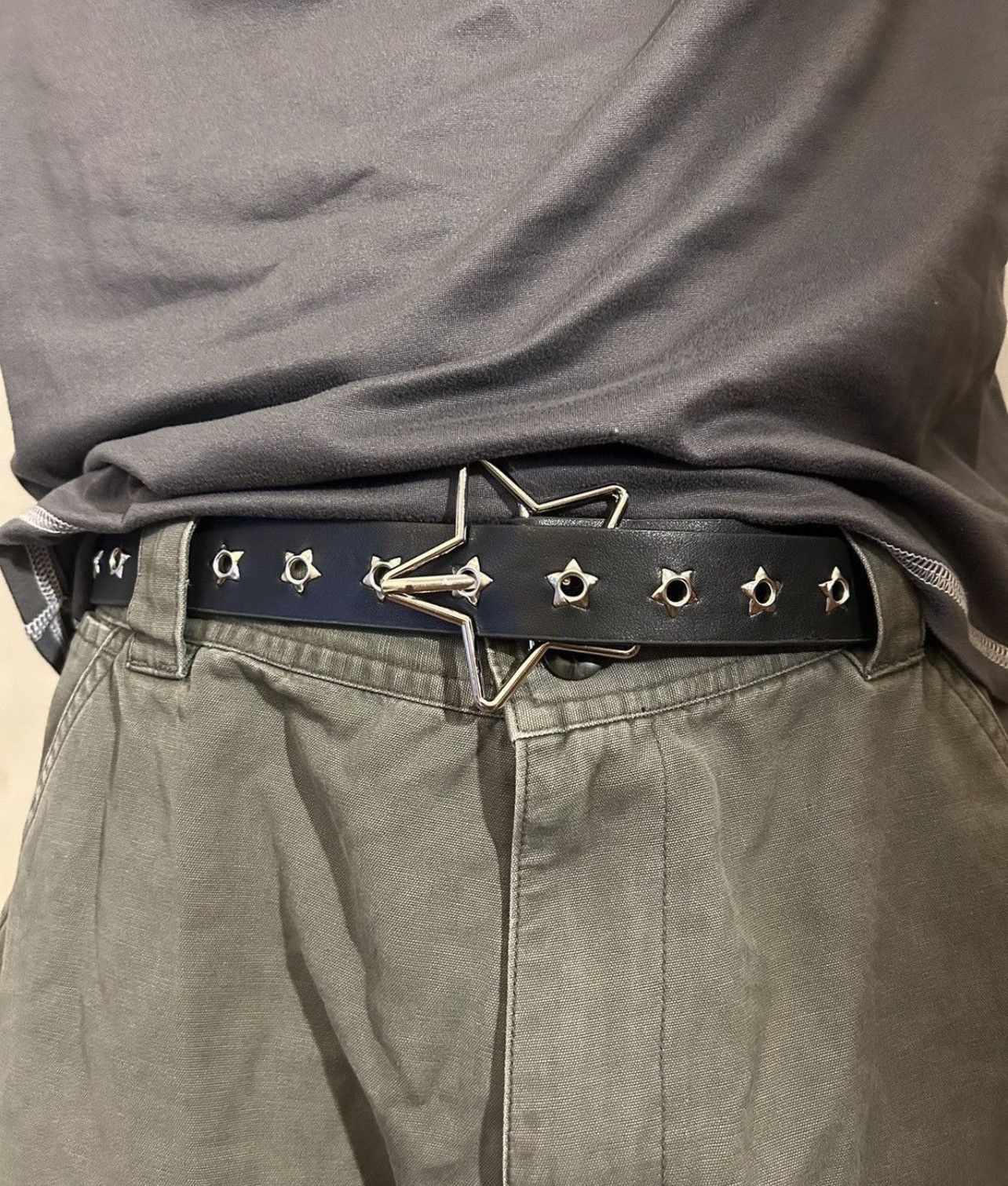 Japanese Brand × Vintage C2 - Star Buckle Grommet Belt Size ONE SIZE - 2 Thumbnail
