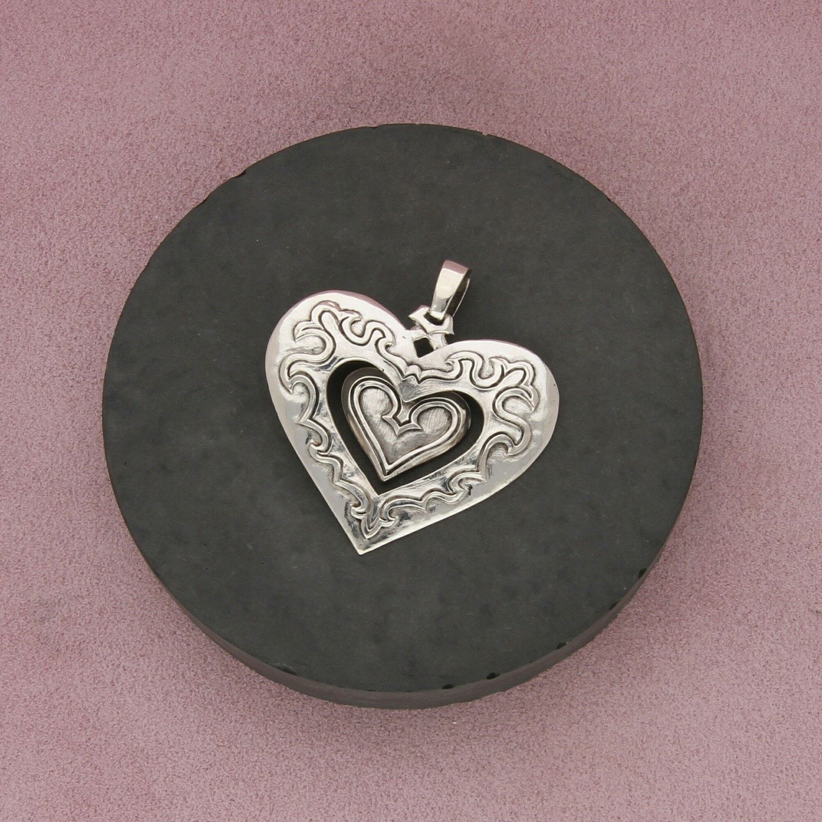 Sterling Silver jeep collins sterling silver scroll heart dangle pendant Size ONE SIZE - 1 Thumbnail