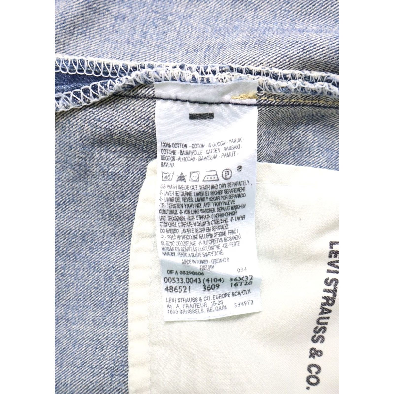 Levi's Levi's 533 Loose Jeans Men's W35/L32 Blue Button Fly Faded Whiskers Size US 35 - 7 Thumbnail