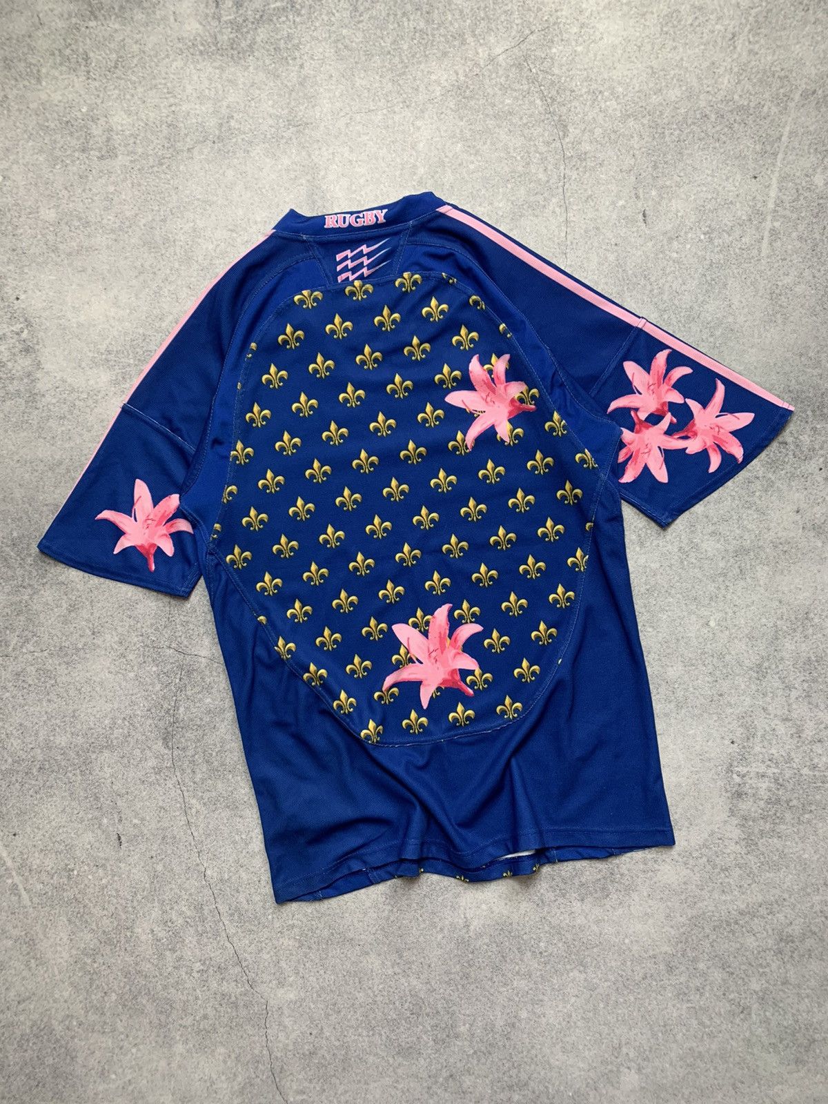 Adidas Vintage Adidas SF Paris France Rugby Y2K Flowers Jersey Size US L / EU 52-54 / 3 - 6 Thumbnail