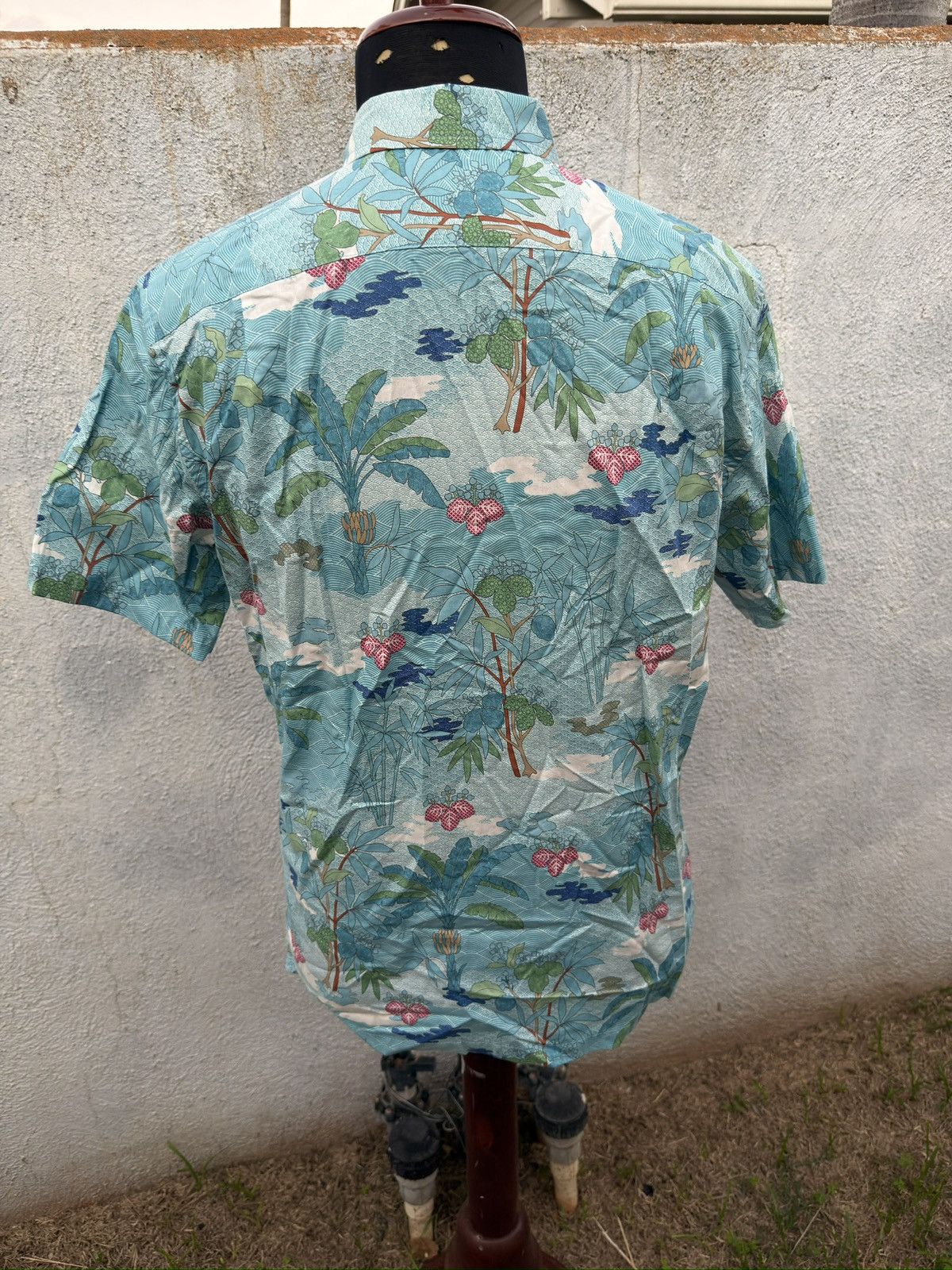 Tori Richard New Tori Richard Hawaiian Print Green Full Button Men's Med Size US M / EU 48-50 / 2 - 2 Thumbnail