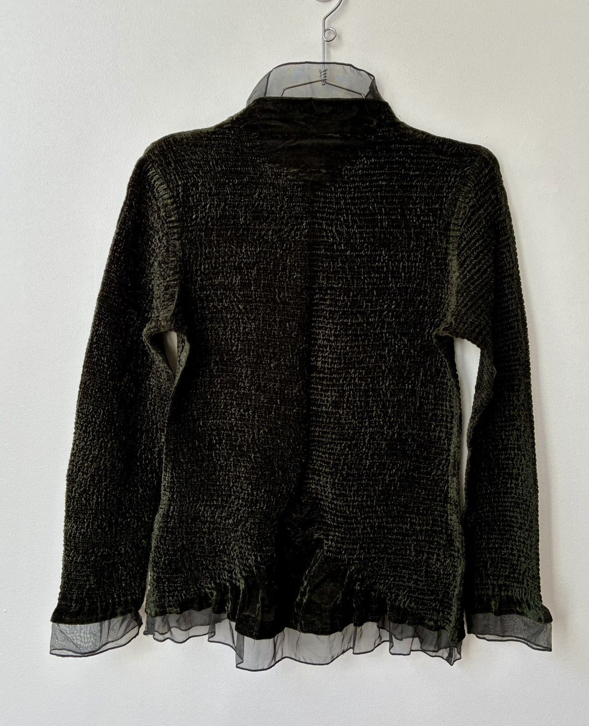 Pleats Please Issey Miyake Yoshiki Hishinuma Rare Vintage Velvet Lace Fringe Cardigan Size M / US 6-8 / IT 42-44 - 12 Thumbnail