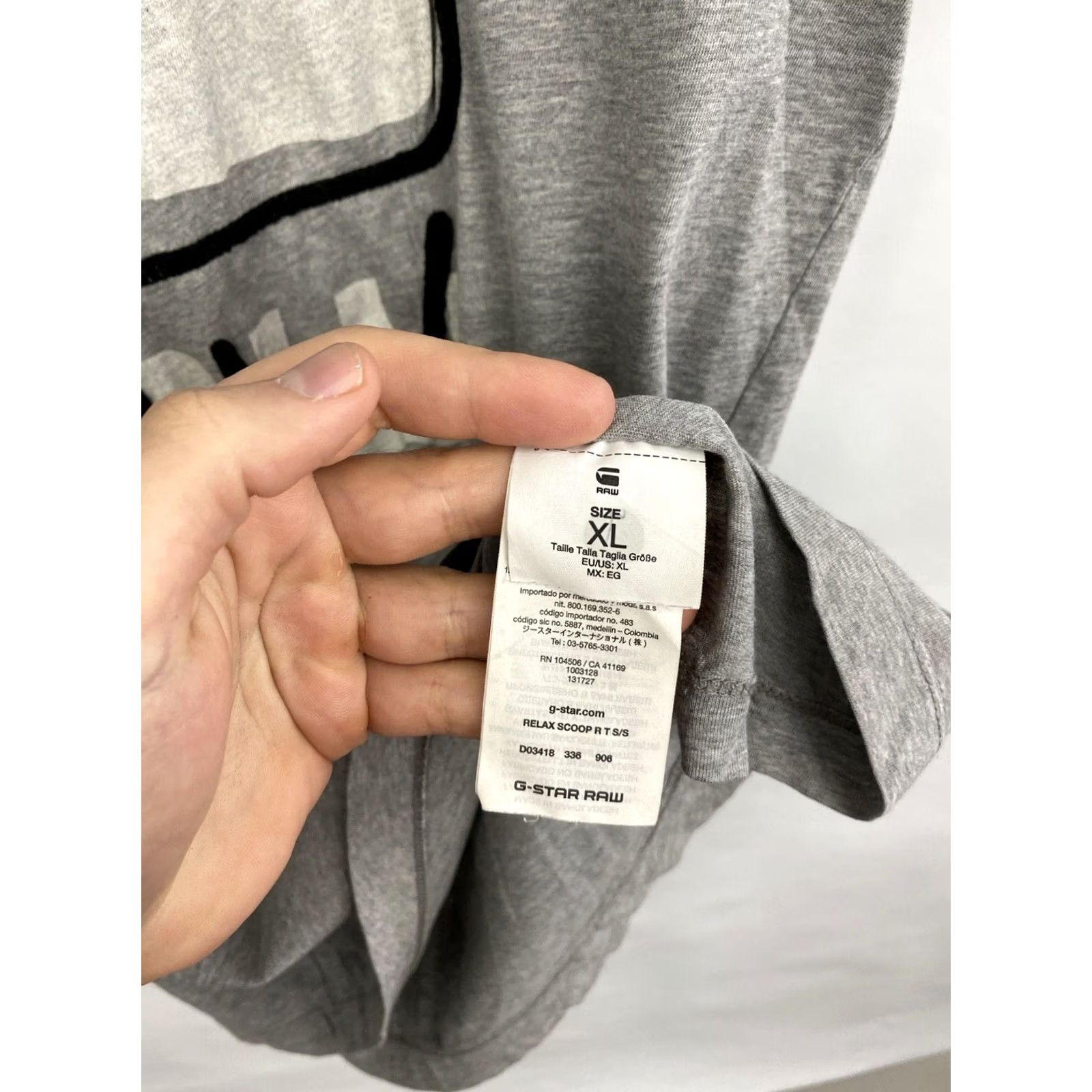 G-Star G Star Raw Big logo t-shirt Mens XL Grey Retro Logo Shirt Size US XL / EU 56 / 4 - 7 Thumbnail