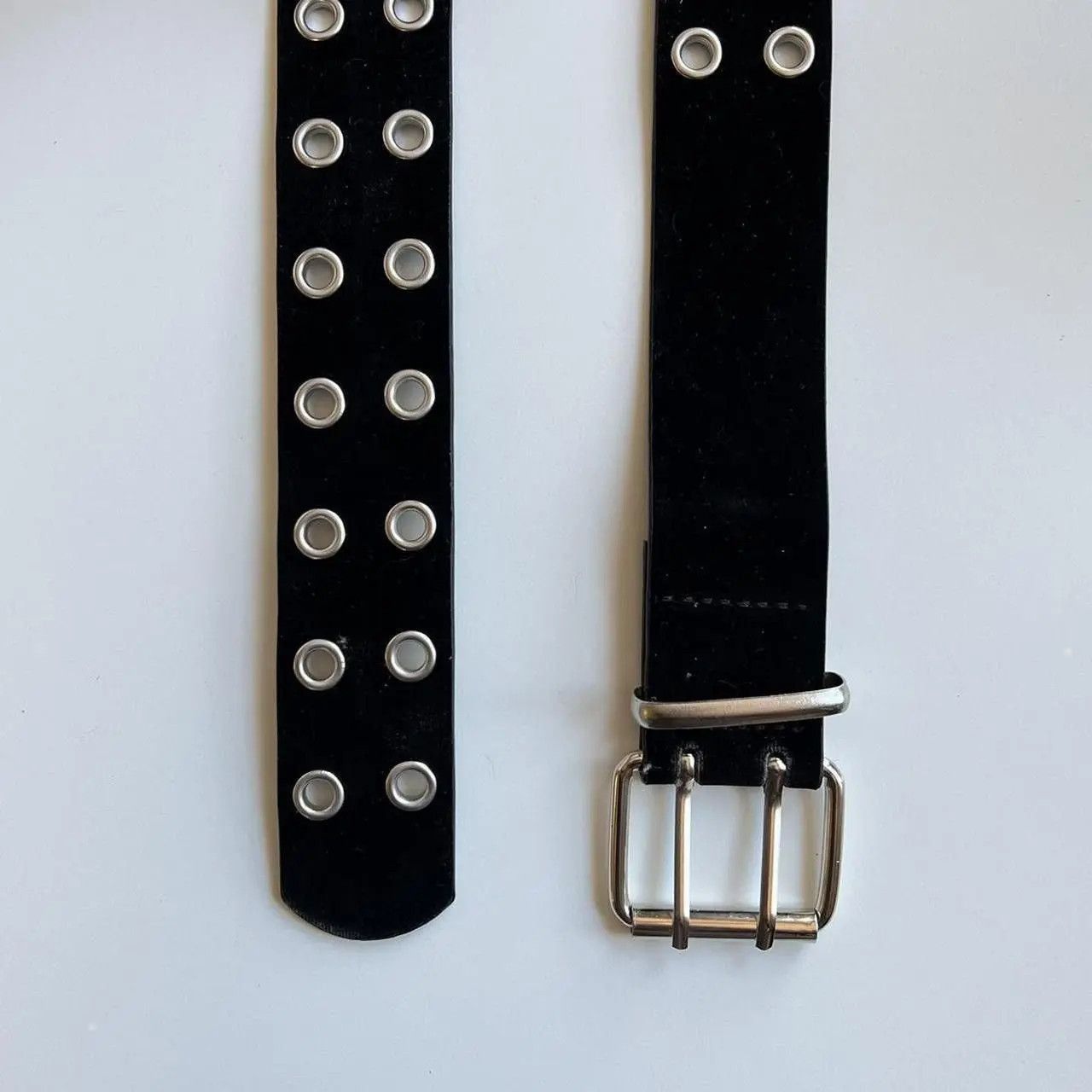 Other y2k 2000s round studded black silver velour grunge emo belt Size ONE SIZE - 8 Thumbnail