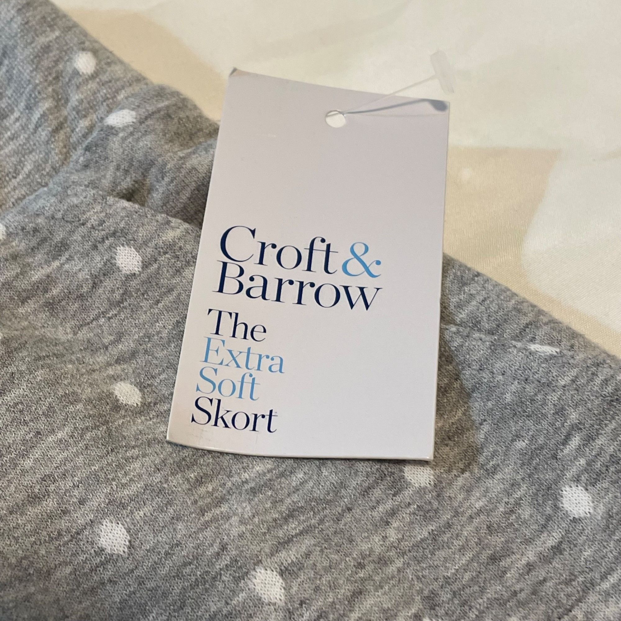Croft & Barrow Croft & Barrow Womens Gray Polka Dot Extra Soft Skort - Easy Size 28" / US 6 / IT 42 - 5 Thumbnail