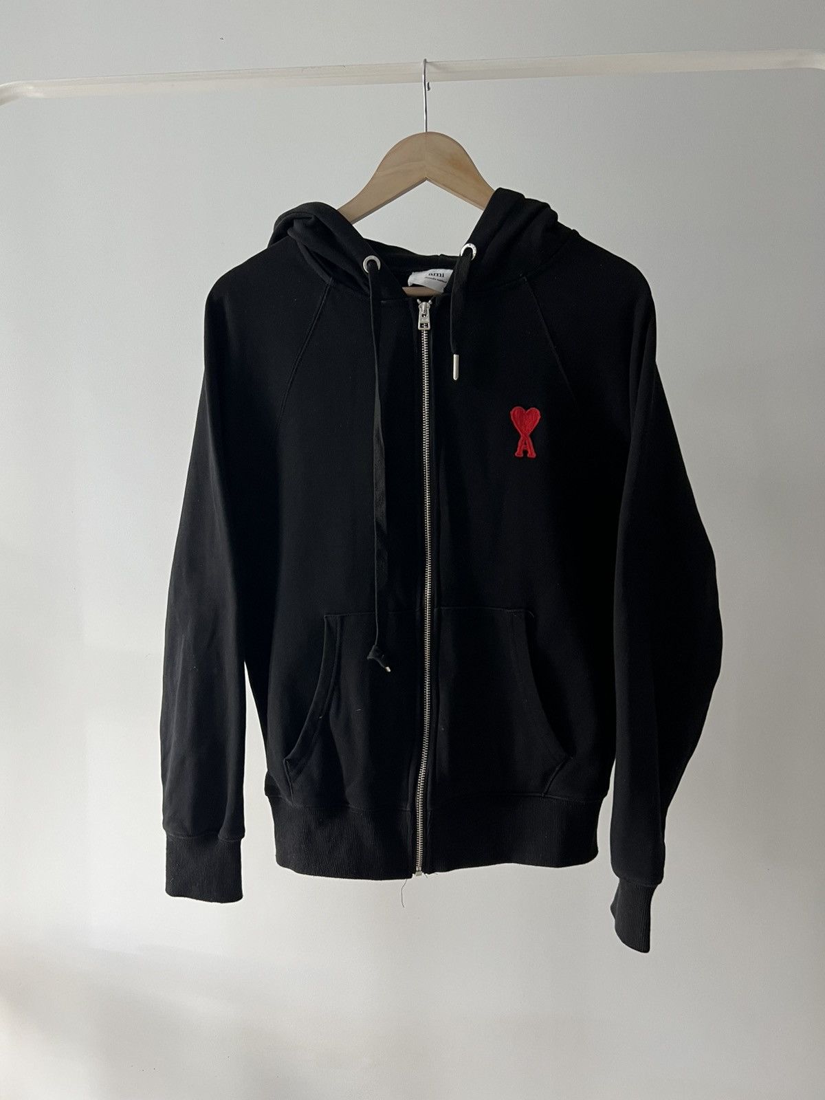 AMI Ami Paris Zip Hoodie Black Medium Size US M / EU 48-50 / 2 - 2 Thumbnail