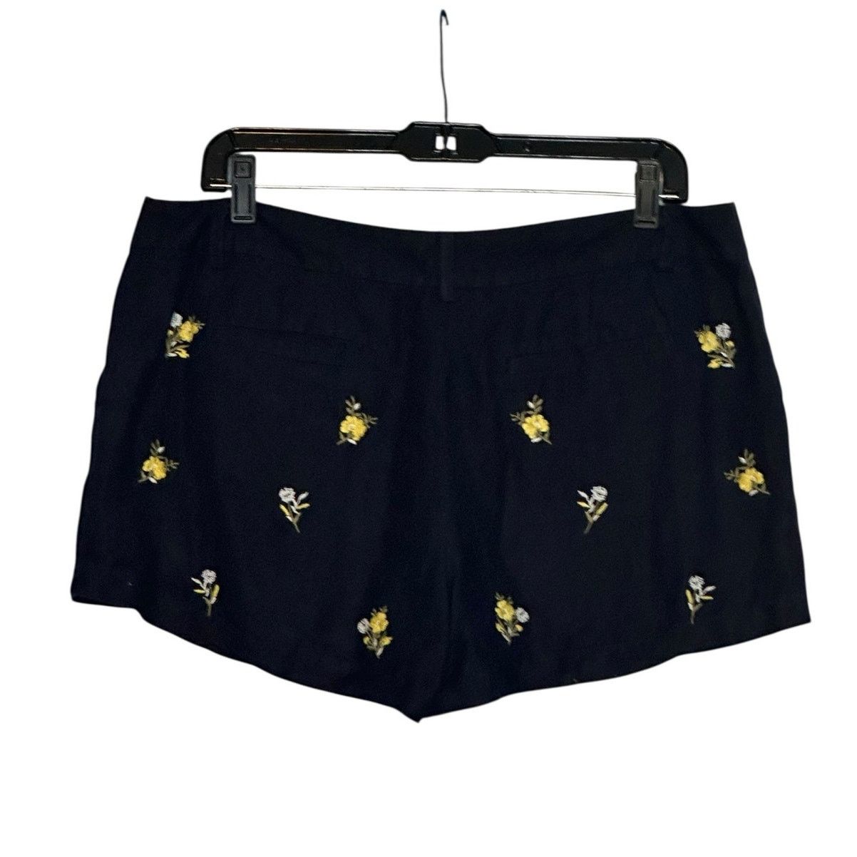 Loft Loft navy blue yellow embroidered floral shorts size 8 Size 30" / US 8 / IT 44 - 2 Thumbnail