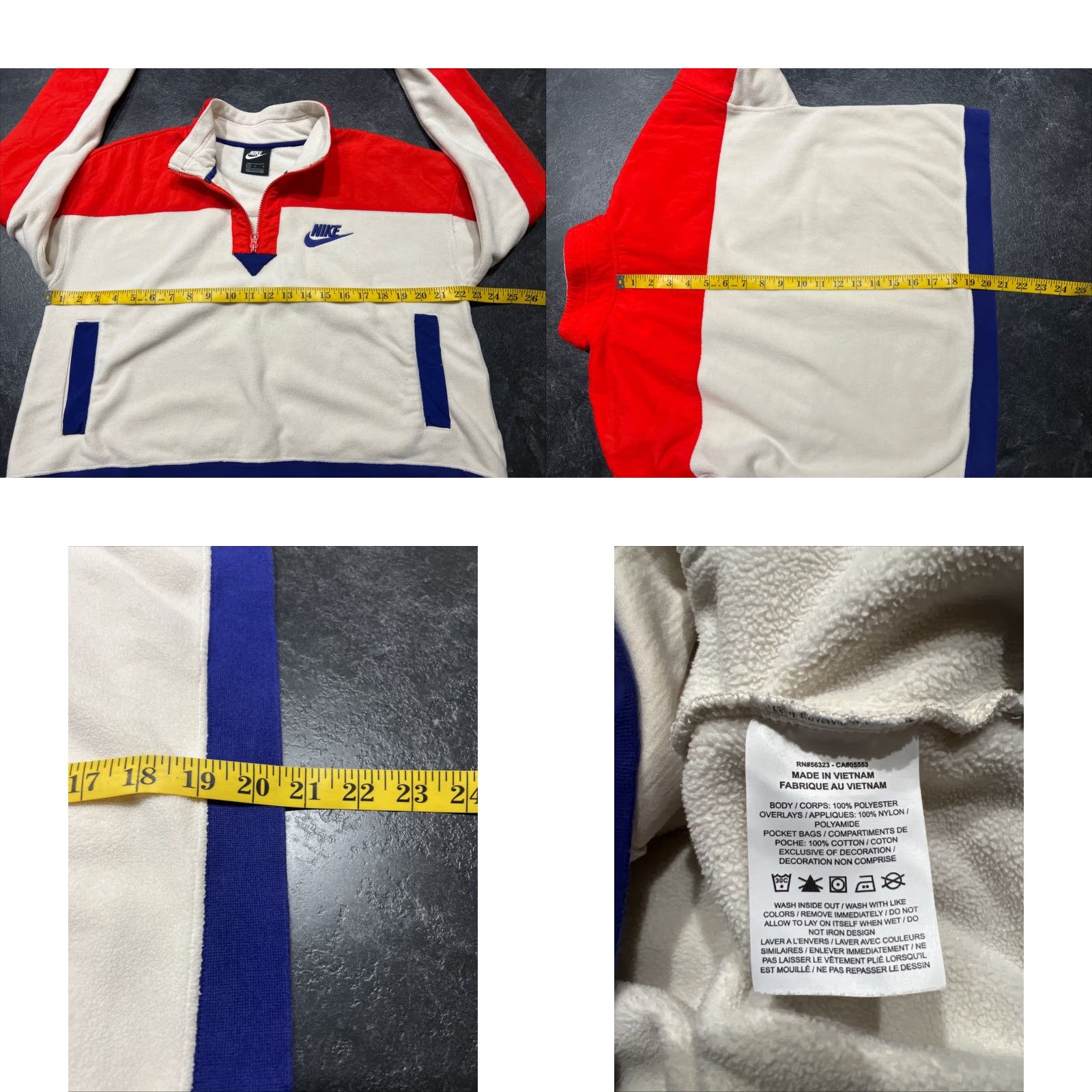 Nike Nike Sportswear Cropped Fleece Zip Jacket Womens L Cream Red Logo Retro Size L / US 10 / IT 46 - 8 Thumbnail
