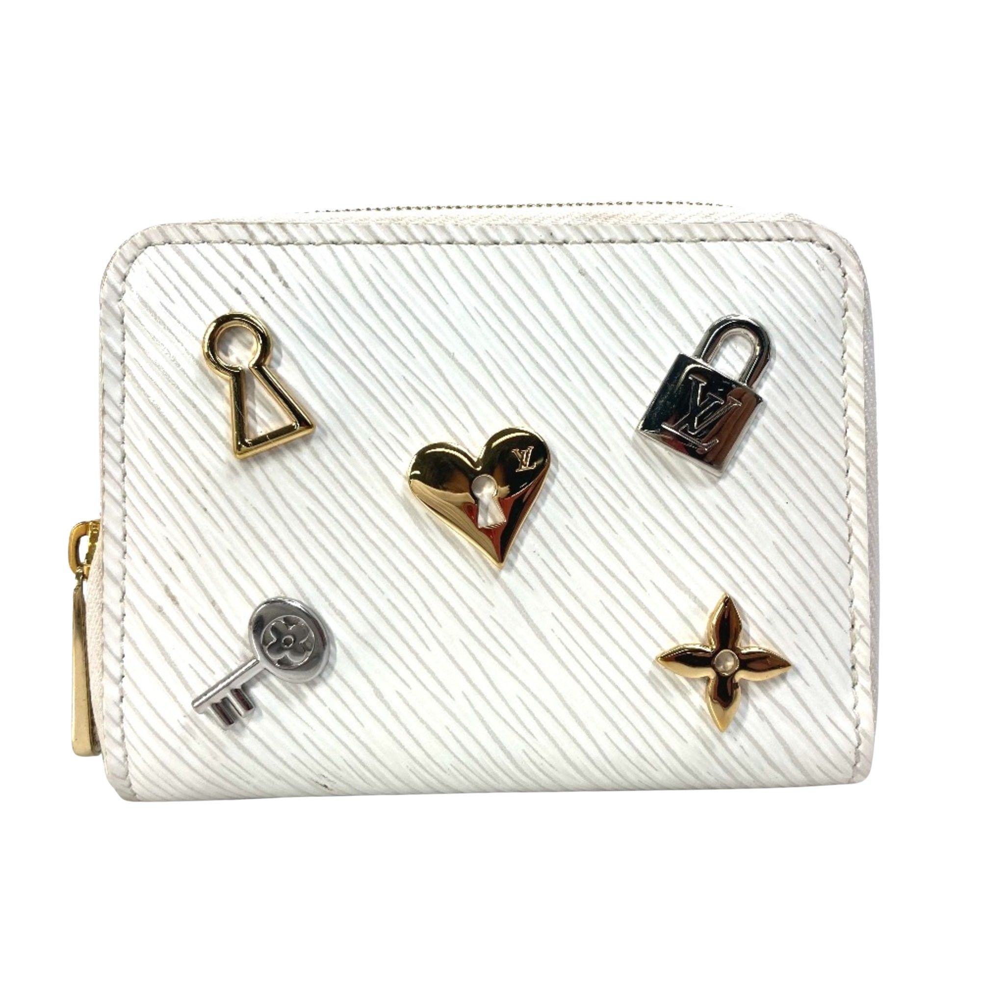 Louis Vuitton Love Lock Zippy Coin Purse Wallet in White, Women's