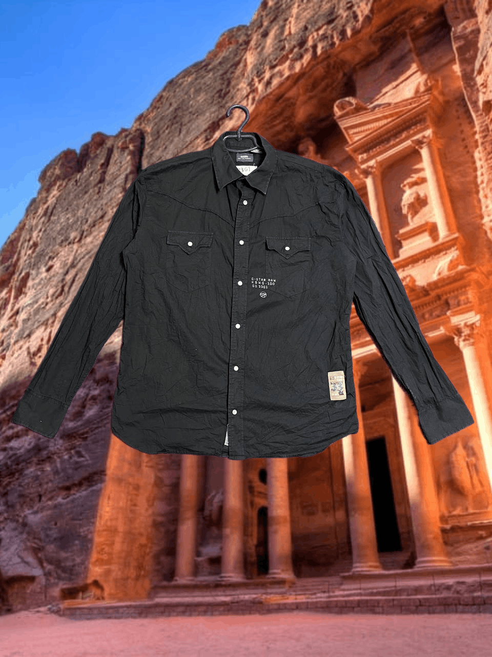 G-Star crazy Y2K GS3301 shirt black G-Star Raw Vintage big print Size US XL / EU 56 / 4 - 1 Thumbnail