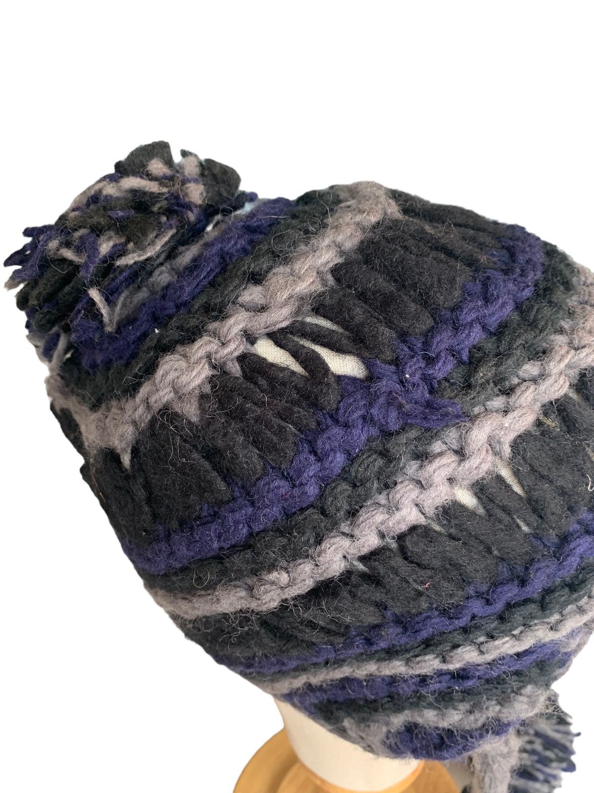 Japanese Brand × Kapital × Vintage Rare Crochet Knit Earflap Wool Beanie hats Size ONE SIZE - 8 Thumbnail