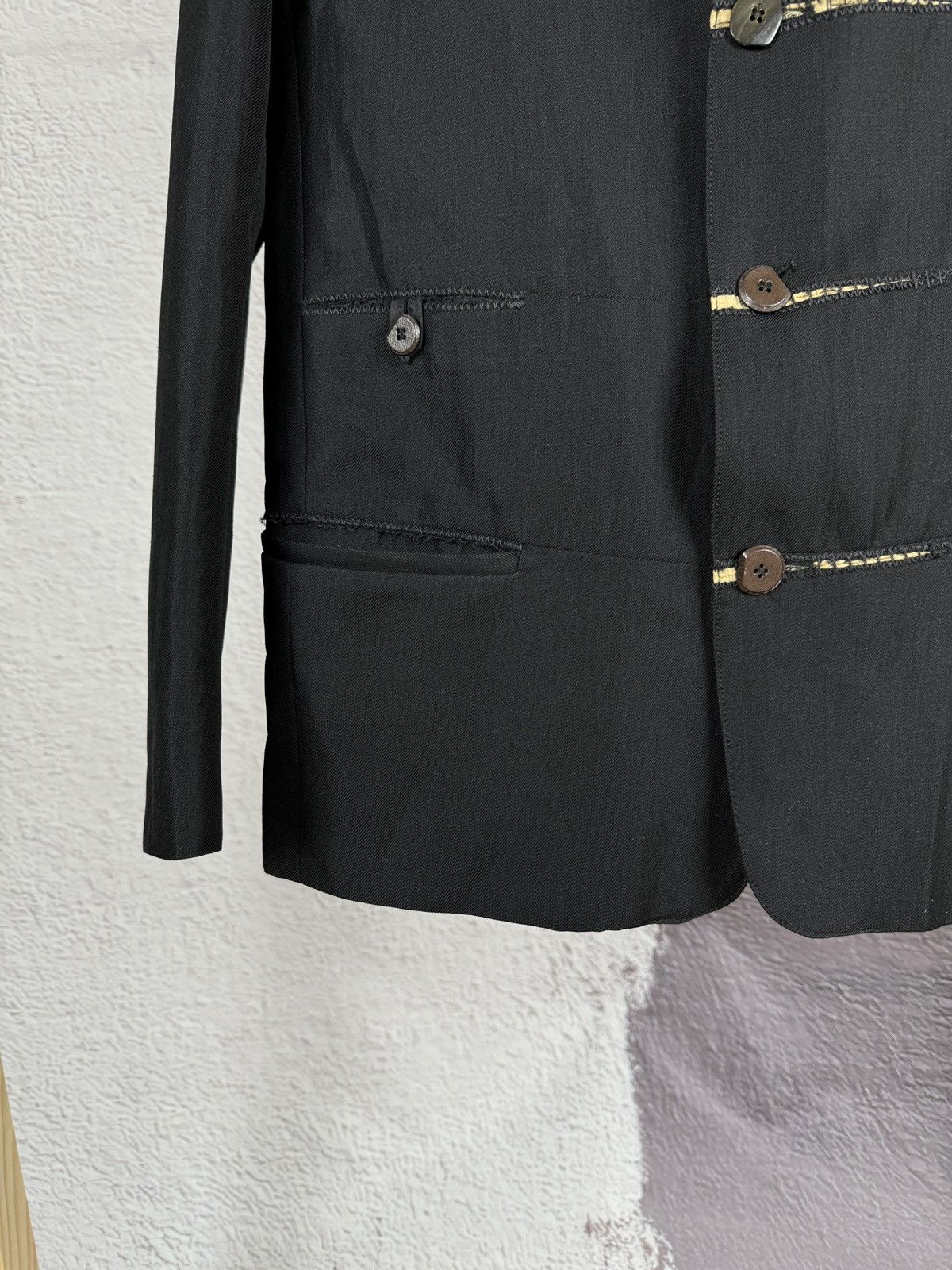 Marithe + Francois Girbaud Marithe Francois Girbaud black ramie wool avant garde blazer Size 42R - 5 Thumbnail