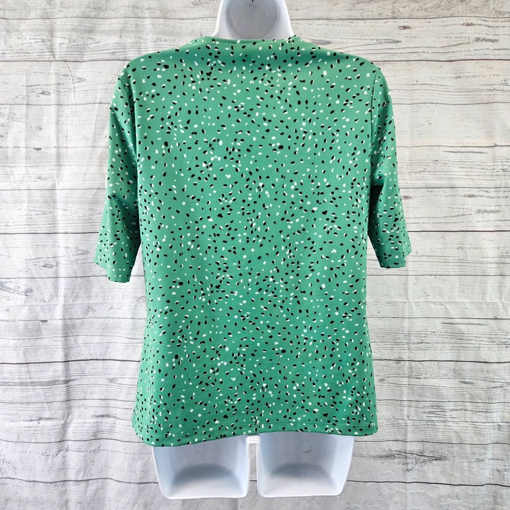 Ann Taylor Ann Taylor Womens Blouse Sz M Green Half Sleeve Shirt Womens Size M / US 6-8 / IT 42-44 - 4 Thumbnail