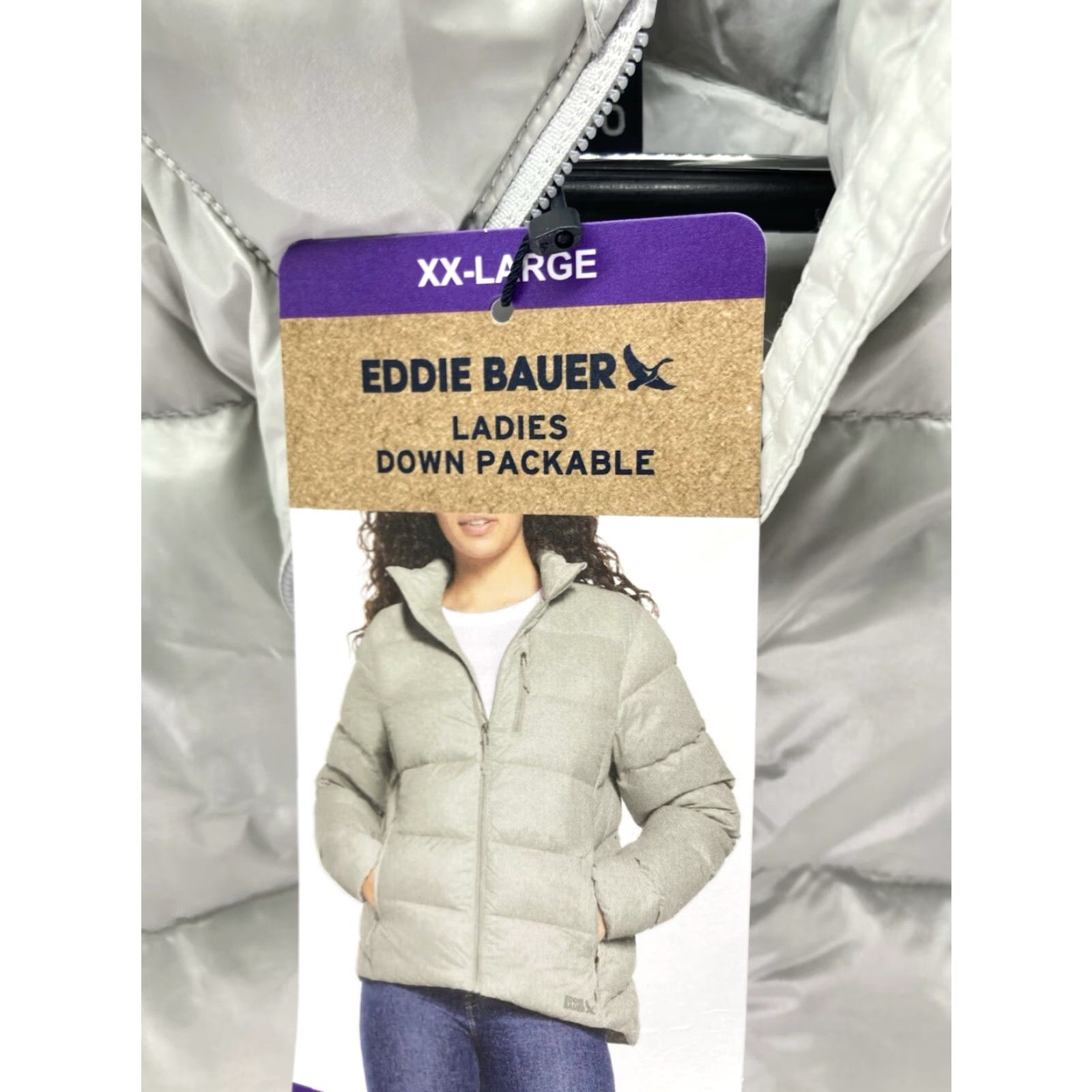 Eddie Bauer Eddie Bauer Down Puffer Jacket Coat Women Size 2XL Silver Full Zip Packable NWT Size XXL / US 16-18 / IT 52-54 - 4 Thumbnail