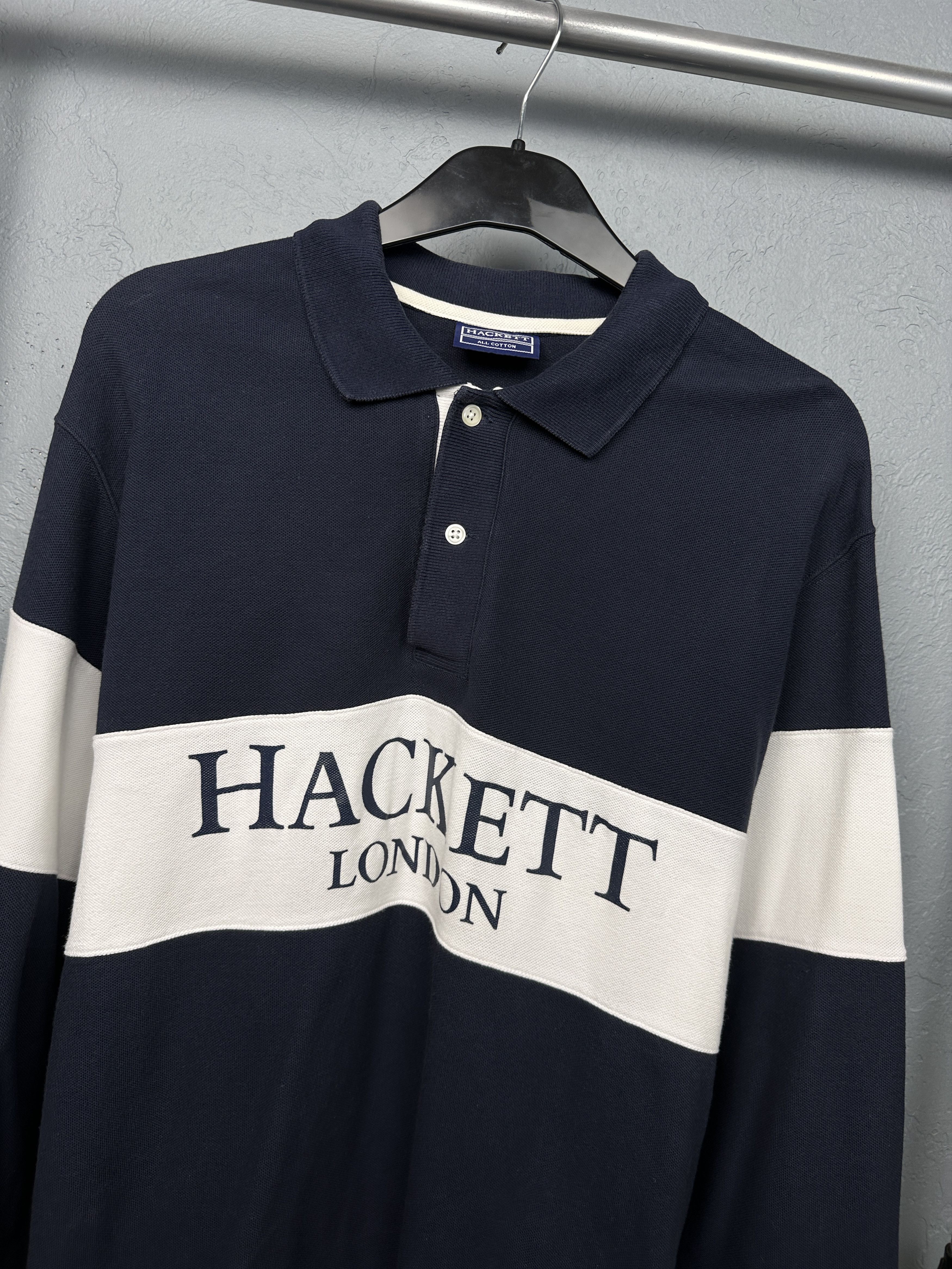 Hackett Hackett Vintage Mens Long Sleeve Polo Shirt Size US XL / EU 56 / 4 - 2 Thumbnail