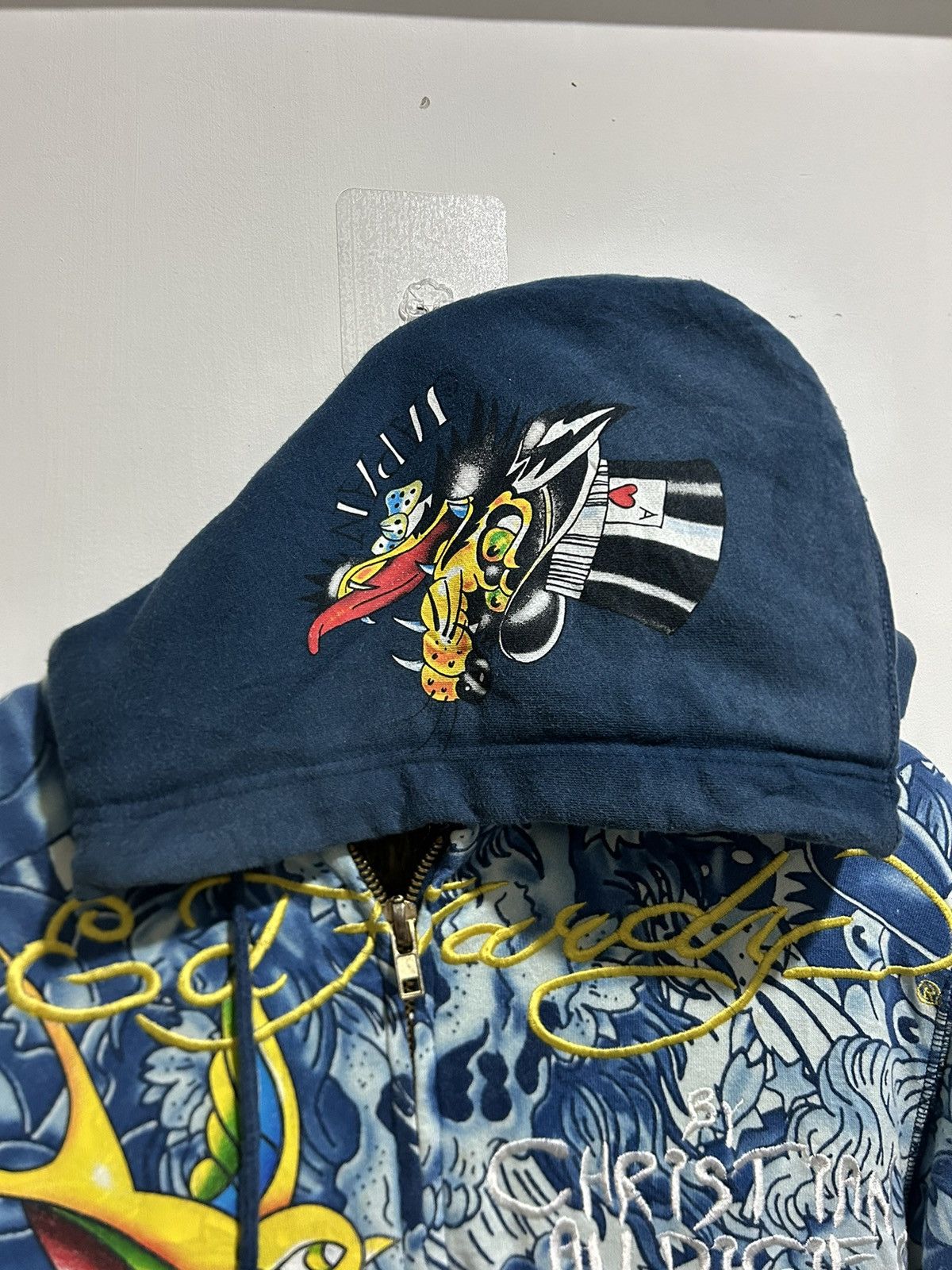 Ed Hardy Y2K Ed Hardy Christian Audigier Embroidery Fur Zip Up Hoodie Size US M / EU 48-50 / 2 - 8 Thumbnail