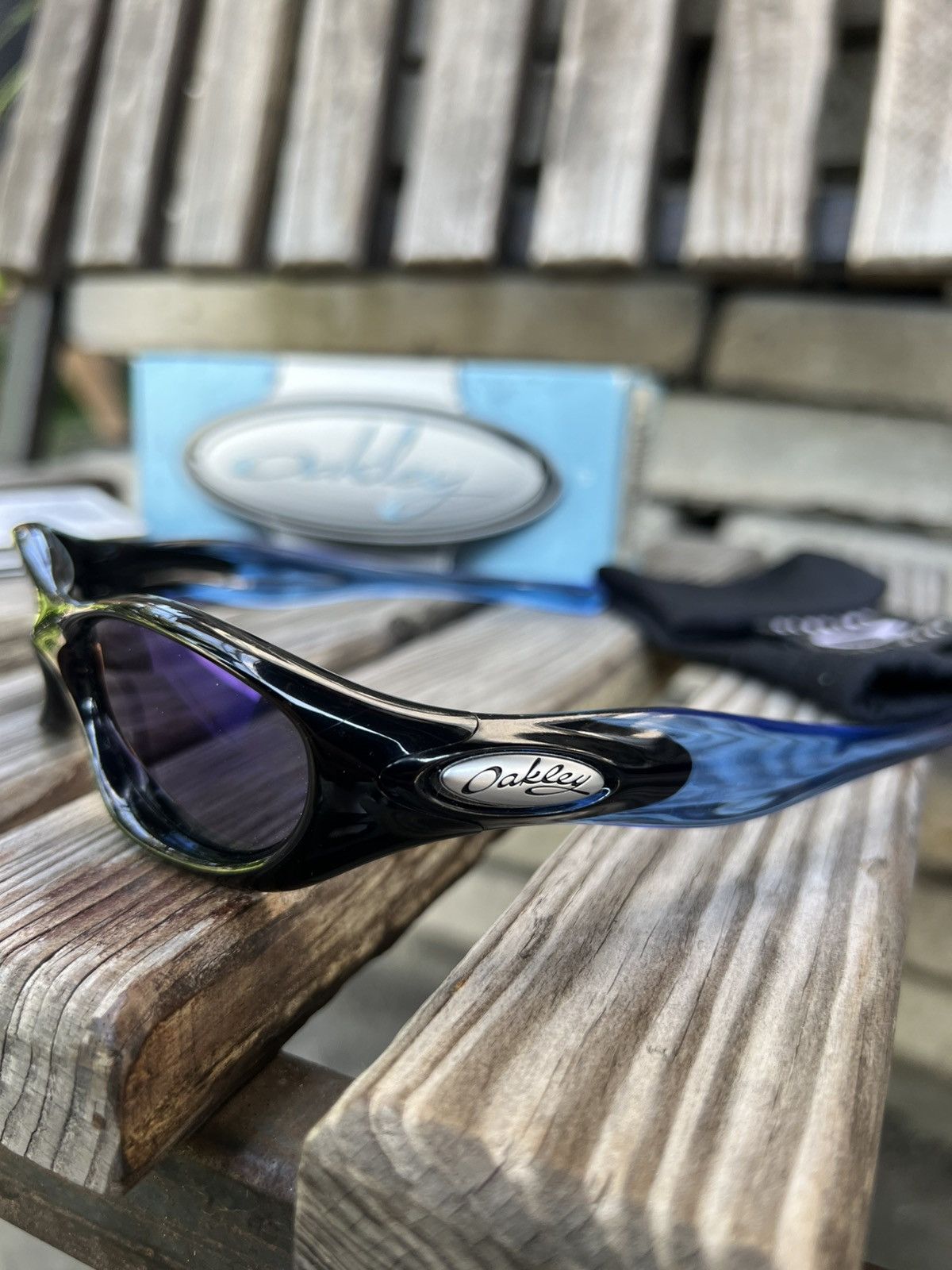 Oakley Oakley Pocket Polished Black w/ OO Blue software sunglasses Size ONE SIZE - 11 Thumbnail