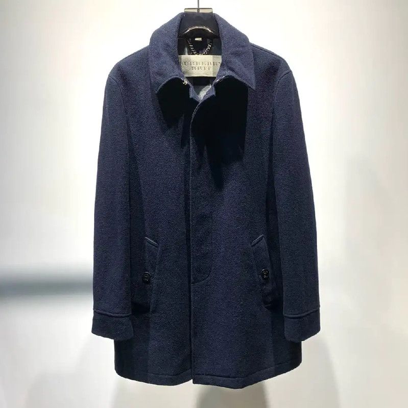 Burberry Burberry Black Wool Men's Coat Size US M / EU 48-50 / 2 - 1 Thumbnail