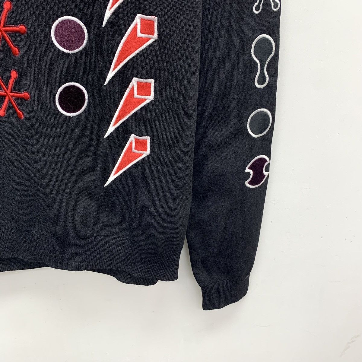 Kenzo Kenzo Black Geometric Pattern Long Sleeve Sweatshirt K26WX Size S / US 4 / IT 40 - 4 Thumbnail
